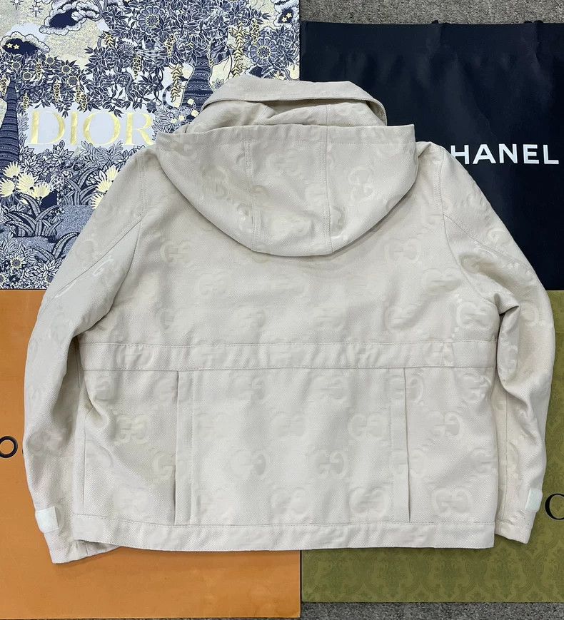 Gucci Gucci BeigeLogo Hooded Jacket Size US M / EU 48-50 / 2 - 3 Thumbnail