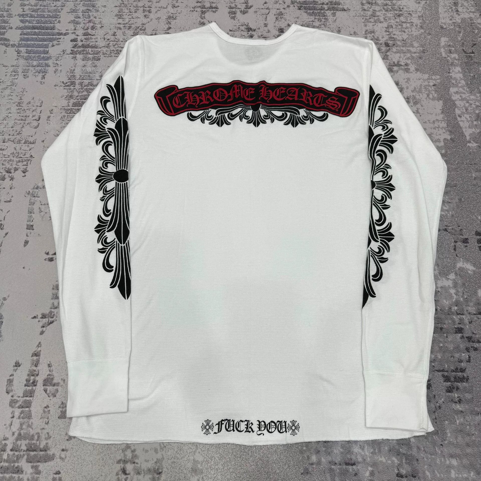 Chrome Hearts Chrome Hearts White Waffle Long Sleeve T-shirt Size US XL / EU 56 / 4 - 2 Thumbnail