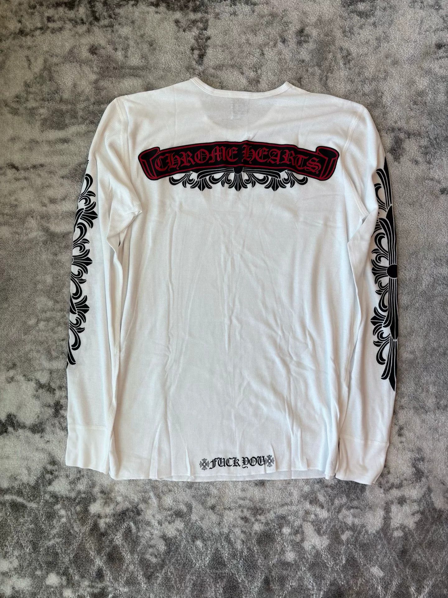 Chrome Hearts Chrome Hearts White Waffle Long Sleeve T-shirt Size US XL / EU 56 / 4 - 2 Thumbnail
