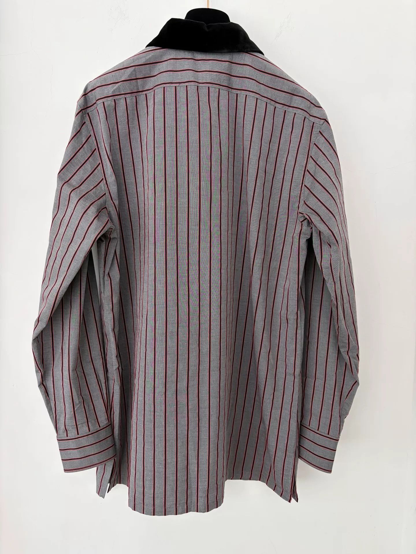 Chanel Chanel Striped Shirt with Velvet Collar Size US XL / EU 56 / 4 - 2 Thumbnail