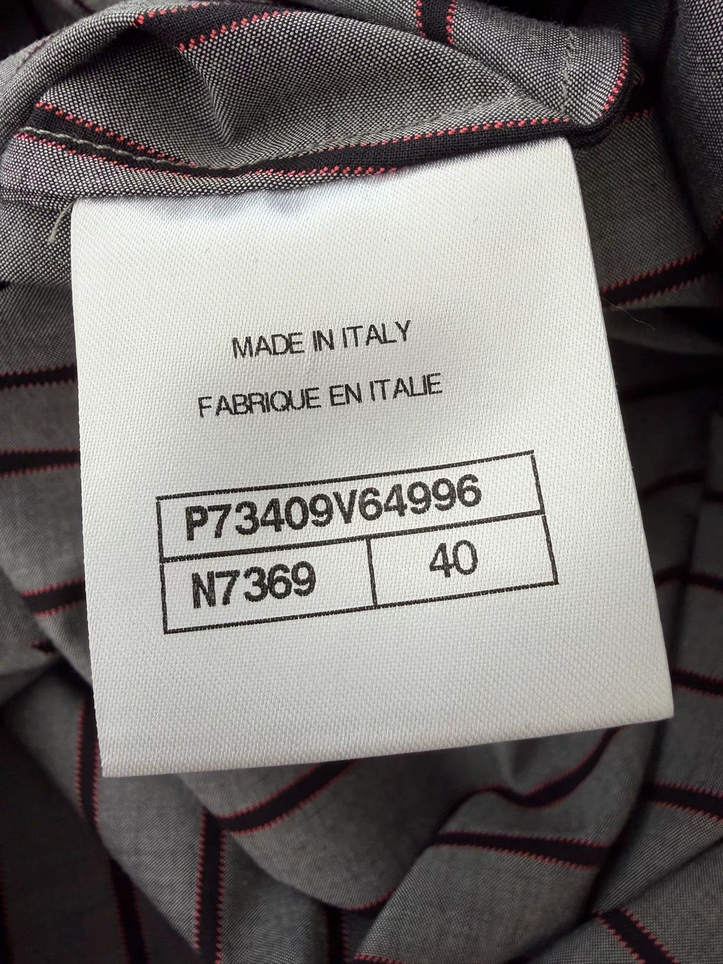 Chanel Chanel Striped Shirt with Velvet Collar Size US XL / EU 56 / 4 - 6 Thumbnail