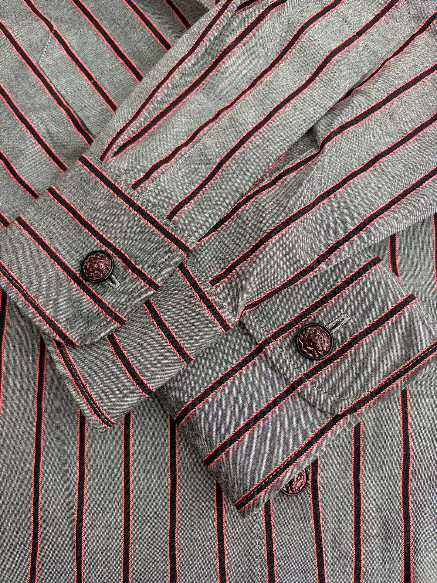 Chanel Chanel Striped Shirt with Velvet Collar Size US XL / EU 56 / 4 - 4 Thumbnail