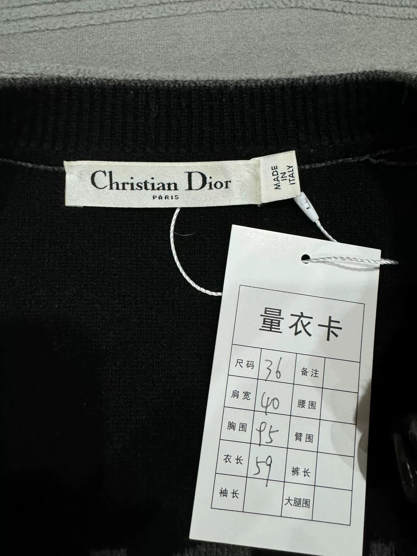 Dior Dior Gray Letter Cashmere Cardigan Size US S / EU 44-46 / 1 - 3 Thumbnail