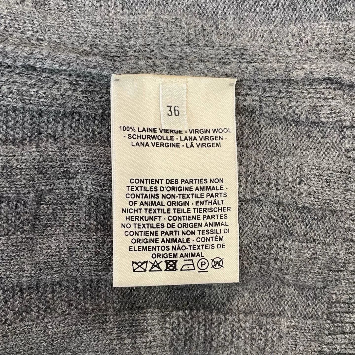 Hermes Hermes Gray Wool Cardigan Size US S / EU 44-46 / 1 - 6 Thumbnail