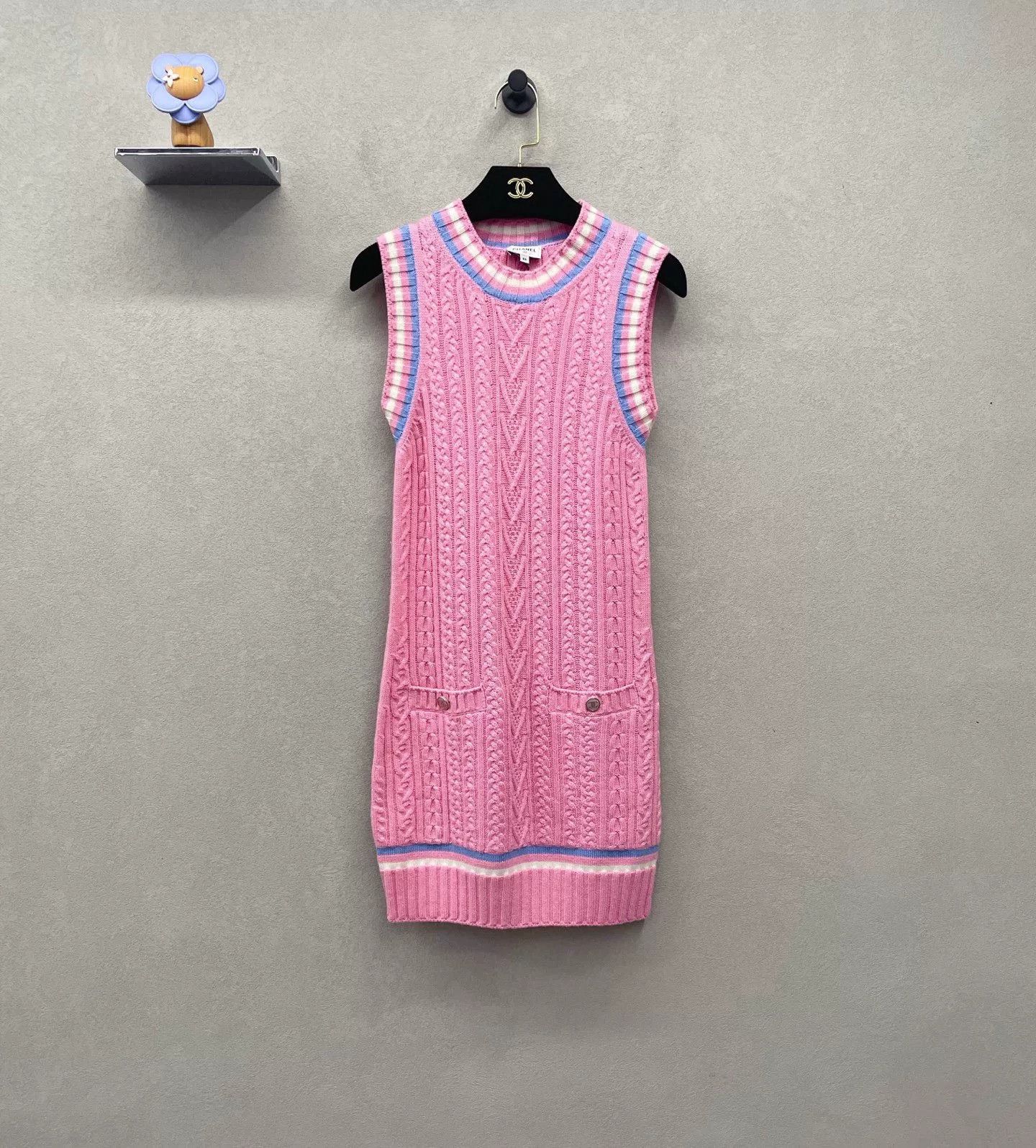 Chanel CHANEL Pink Striped Sleeveless Dress Size US XS / EU 42 / 0 - 2 Thumbnail