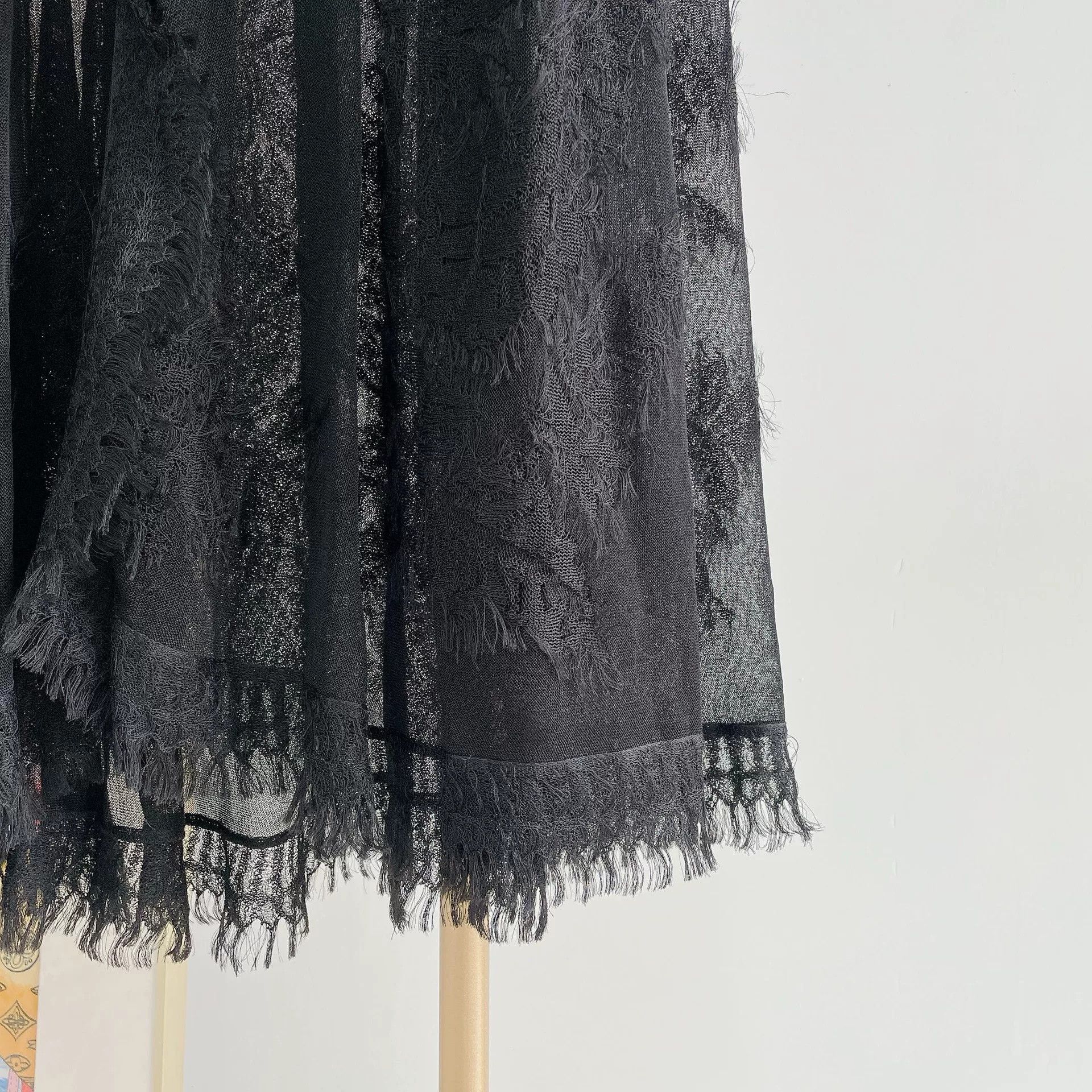 Dior Christian Dior Black Lace Mesh Skirt Size US 38 / EU 54 - 4 Thumbnail