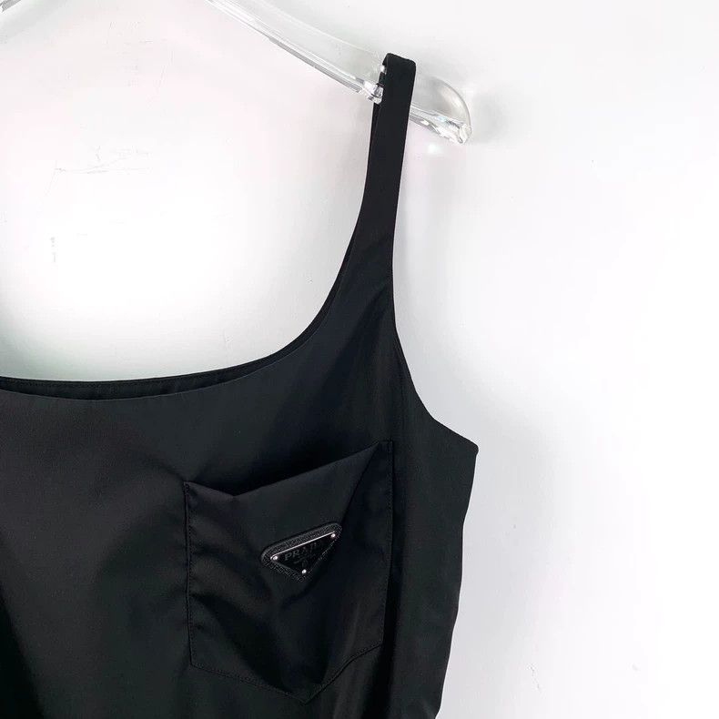 Prada Prada Black Triangle Logo Camisole Dress Size US M / EU 48-50 / 2 - 3 Thumbnail
