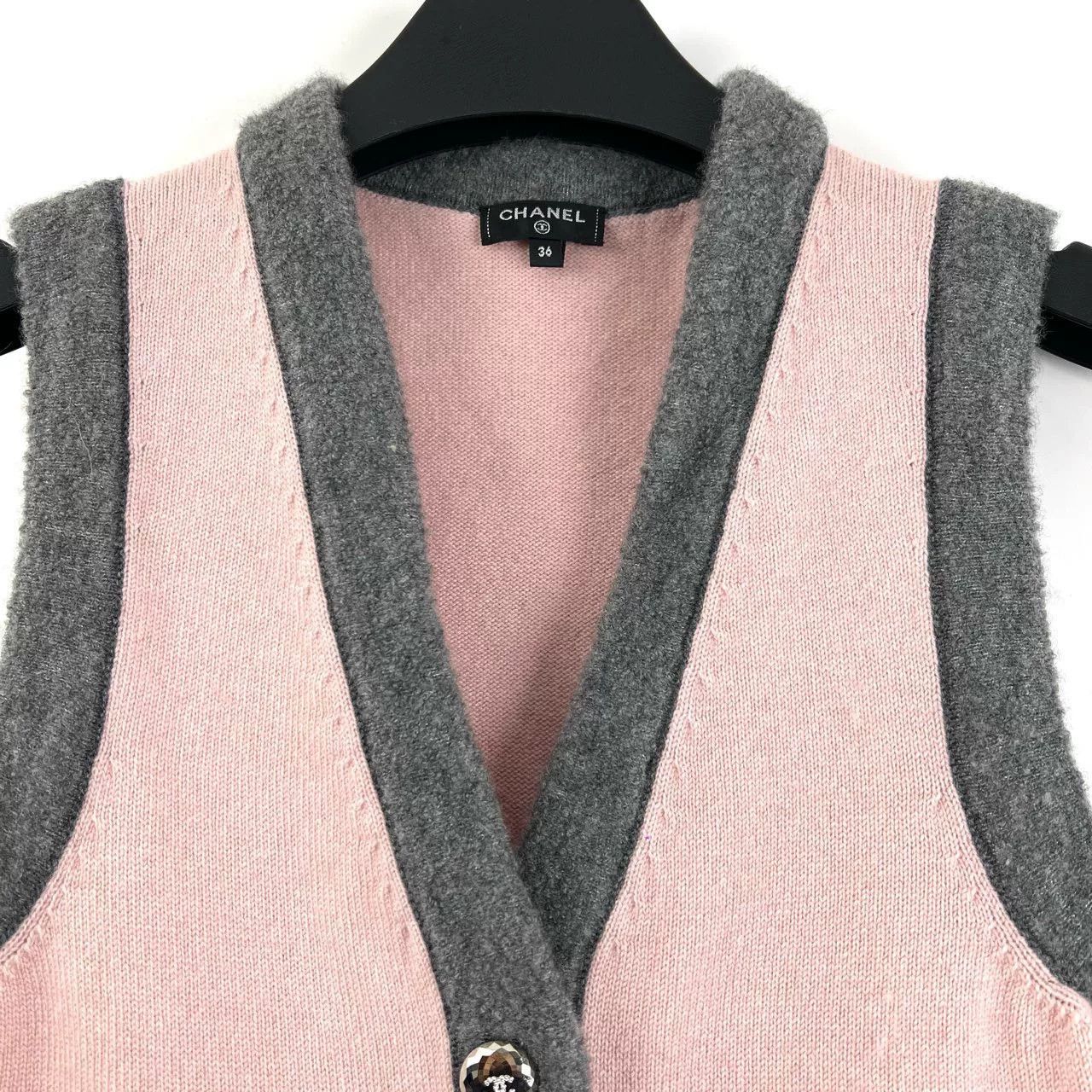 Chanel Chanel Gray Pink Knit Vest Size US S / EU 44-46 / 1 - 5 Thumbnail