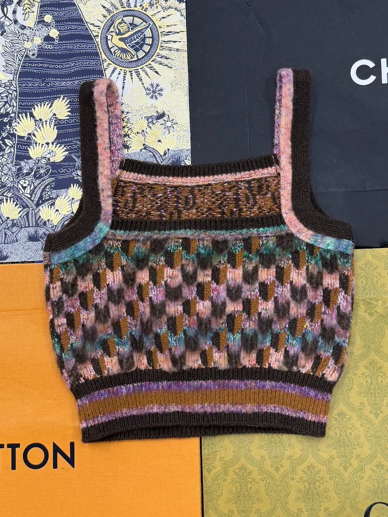 Chanel Chanel Colorful Houndstooth Knit Tank Size US M / EU 48-50 / 2 - 3 Thumbnail