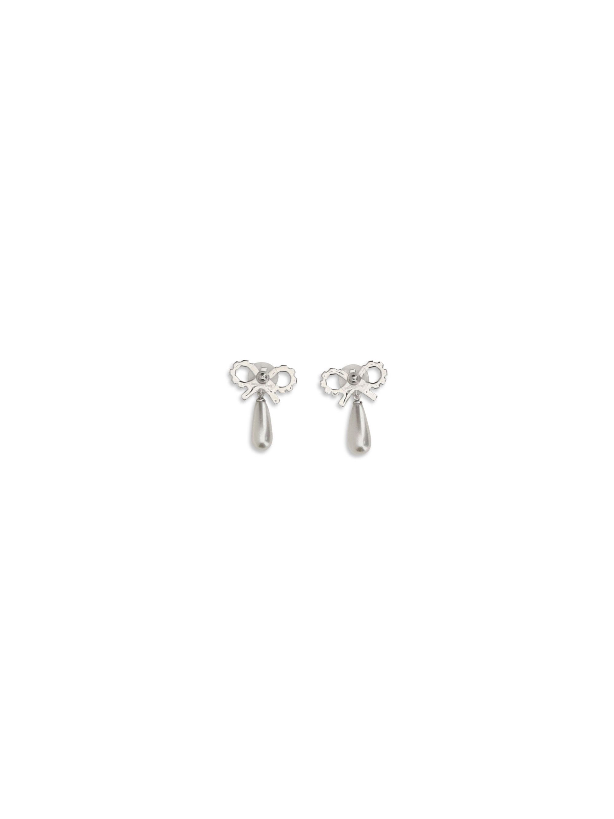 Self-Portrait Crystal bow pearl Earrings Size ONE SIZE - 2 Thumbnail