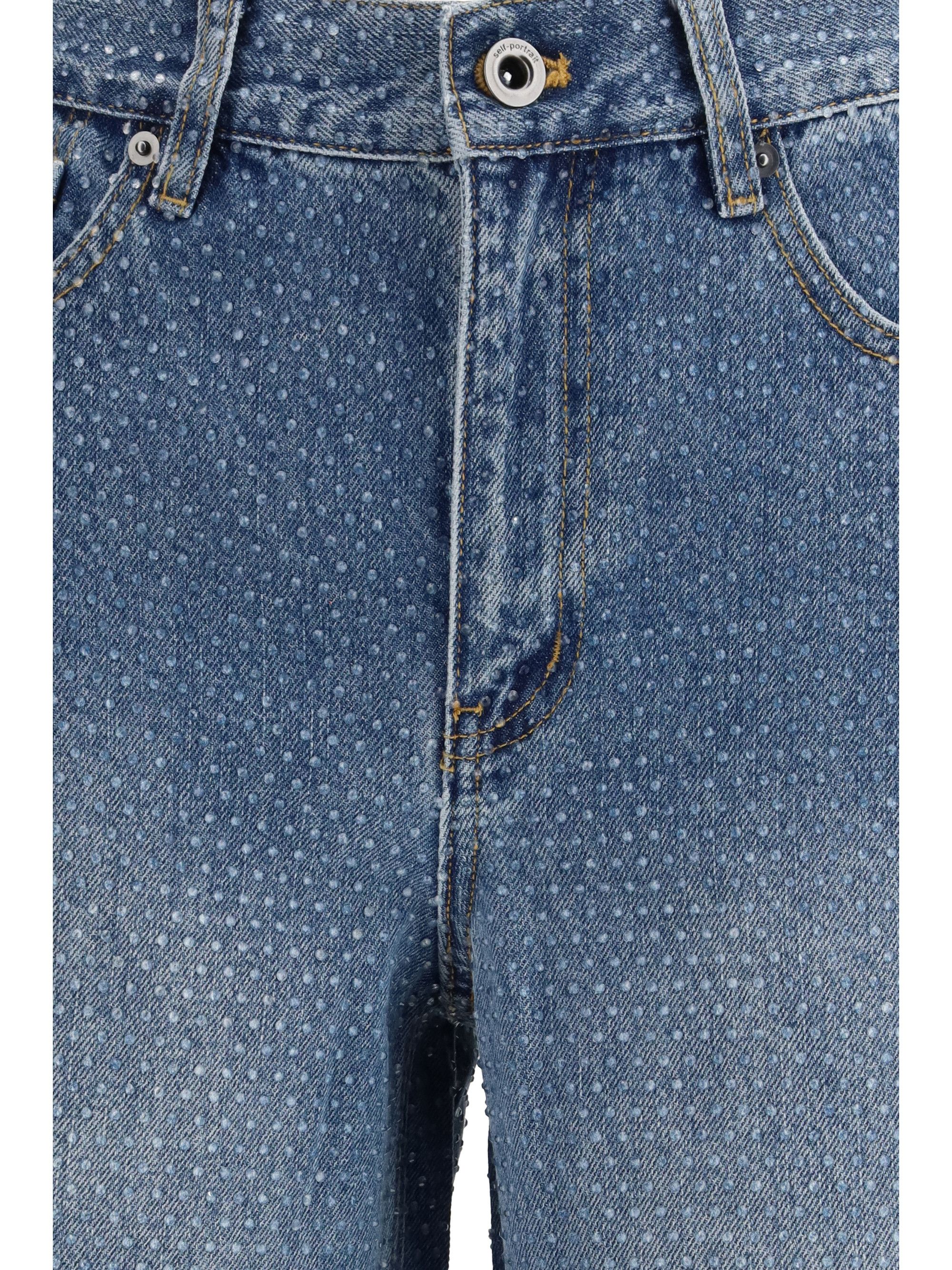 Self-Portrait Straight-leg Jeans with all-over rhinestones Size 26" / US 2 / IT 38 - 3 Thumbnail