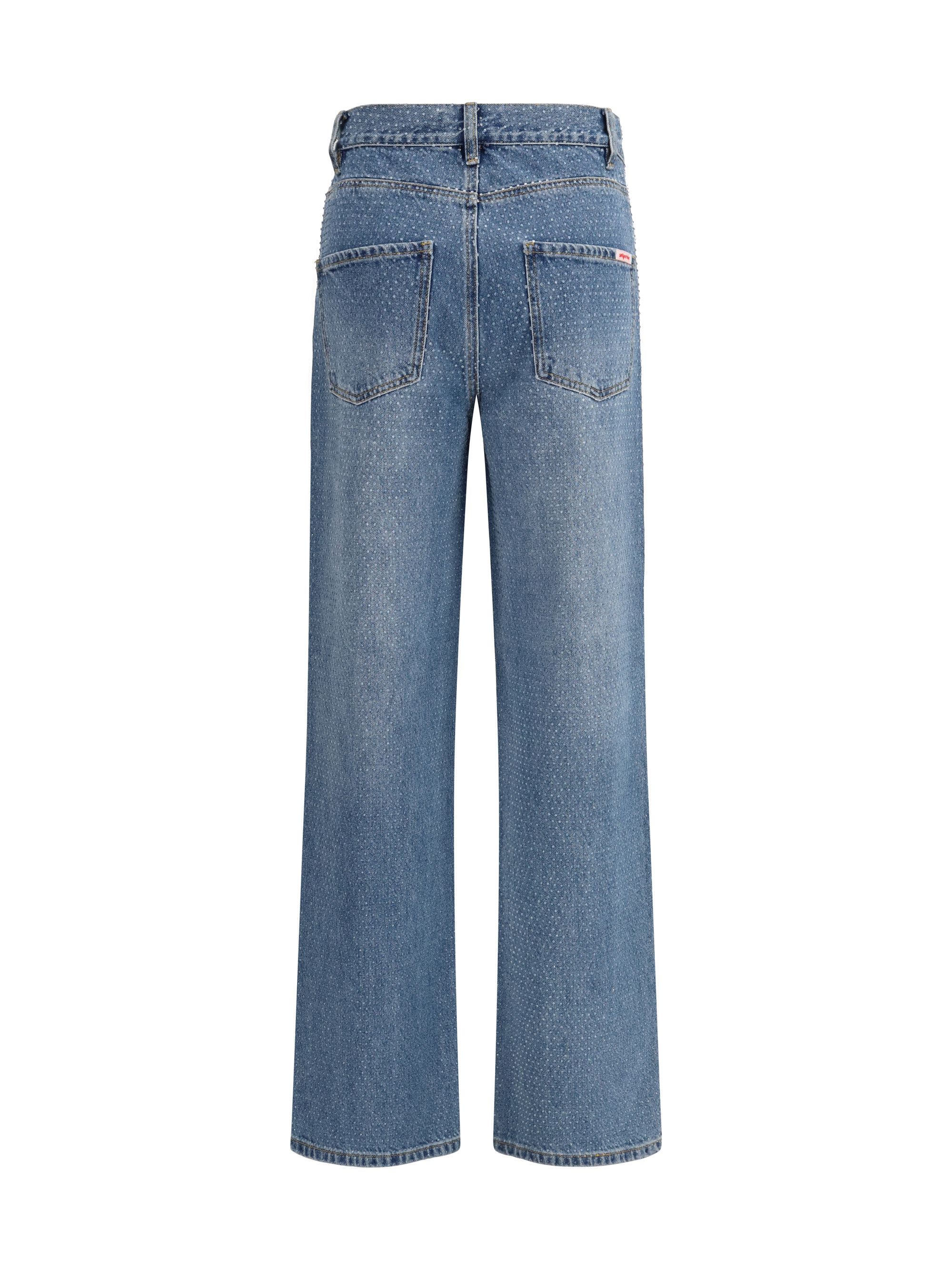 Self-Portrait Straight-leg Jeans with all-over rhinestones Size 26" / US 2 / IT 38 - 2 Thumbnail