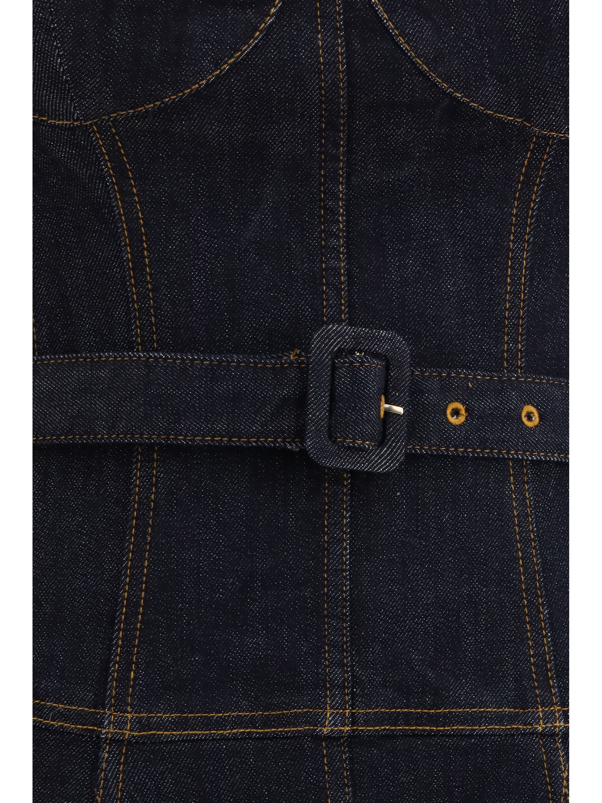 Self-Portrait Denim flared midi Dress Size M / US 6-8 / IT 42-44 - 3 Thumbnail