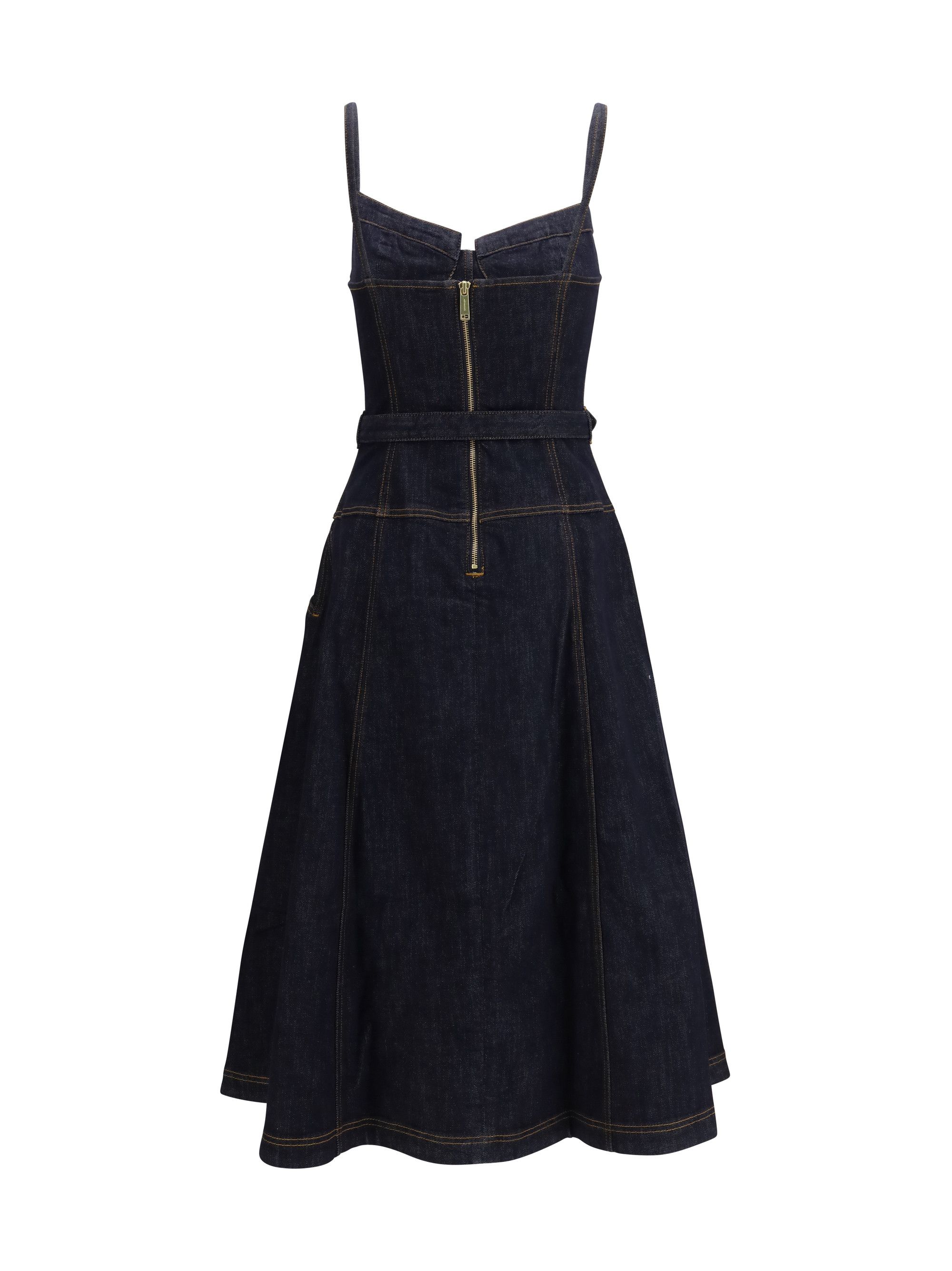 Self-Portrait Denim flared midi Dress Size S / US 4 / IT 40 - 2 Thumbnail