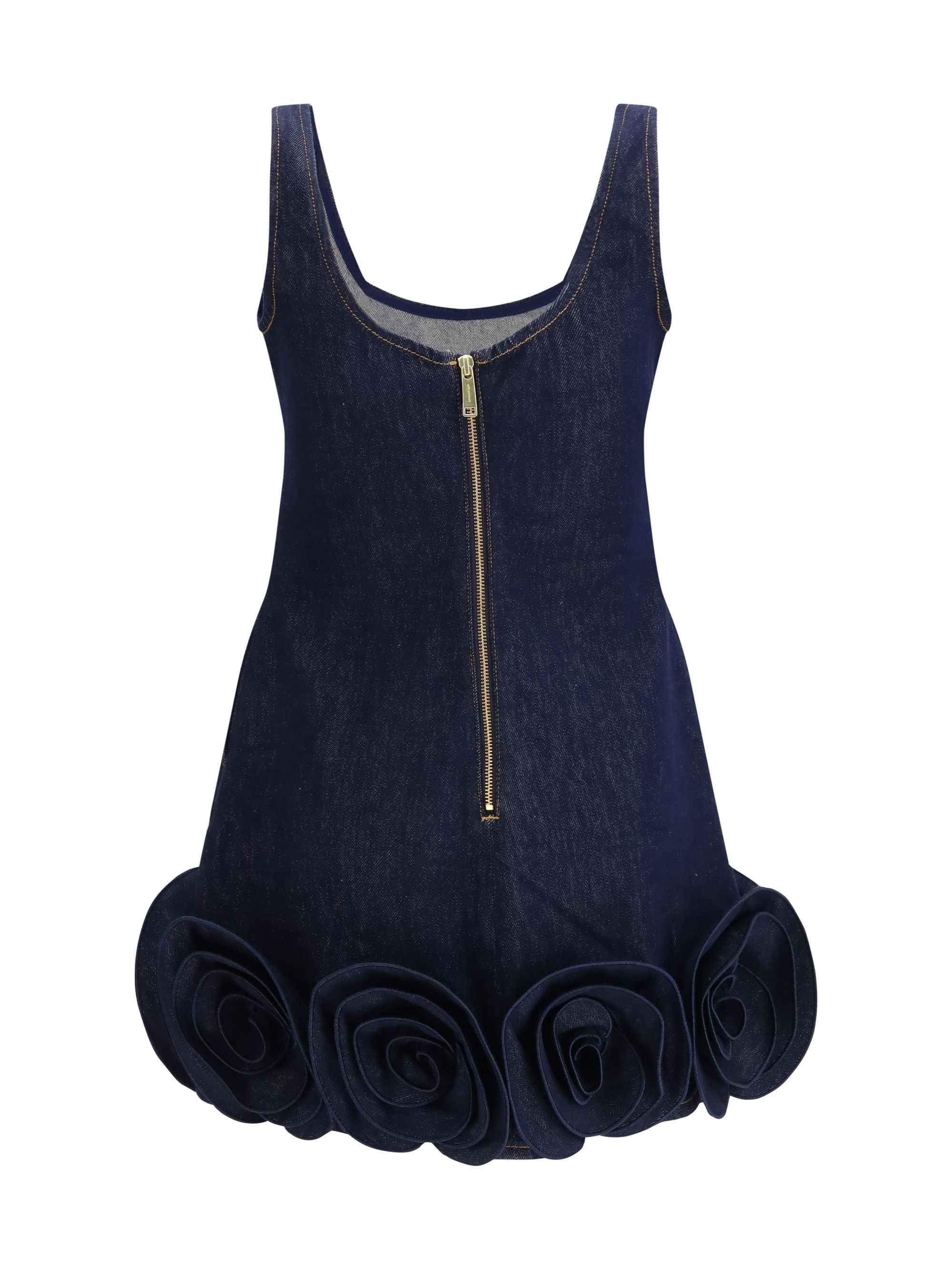 Self-Portrait Denim 3d Flower mini Dress Size S / US 4 / IT 40 - 2 Thumbnail