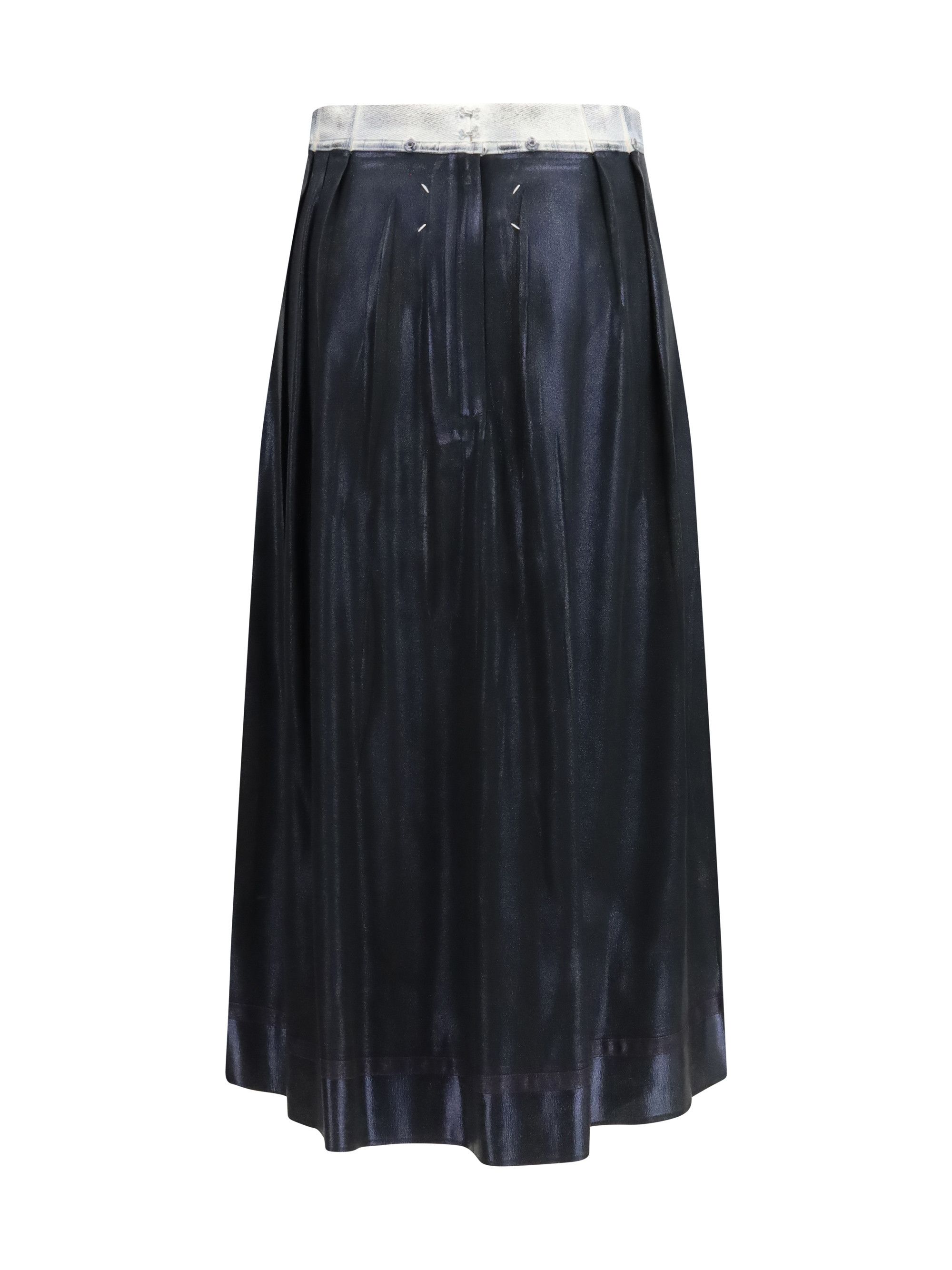 Maison Margiela Foil-treated midi Skirt Size 30" / US 8 / IT 44 - 2 Thumbnail