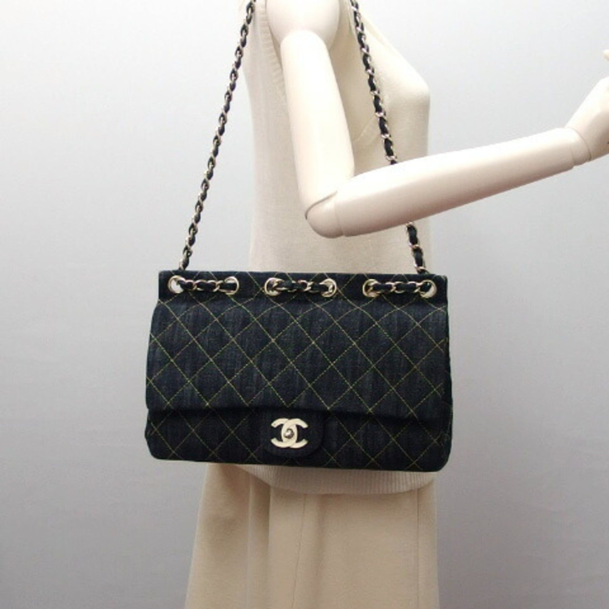 Chanel Chanel Matelasse Sparkling Denim Chain Shoulder Bag Indigo Unused Size ONE SIZE - 3 Thumbnail