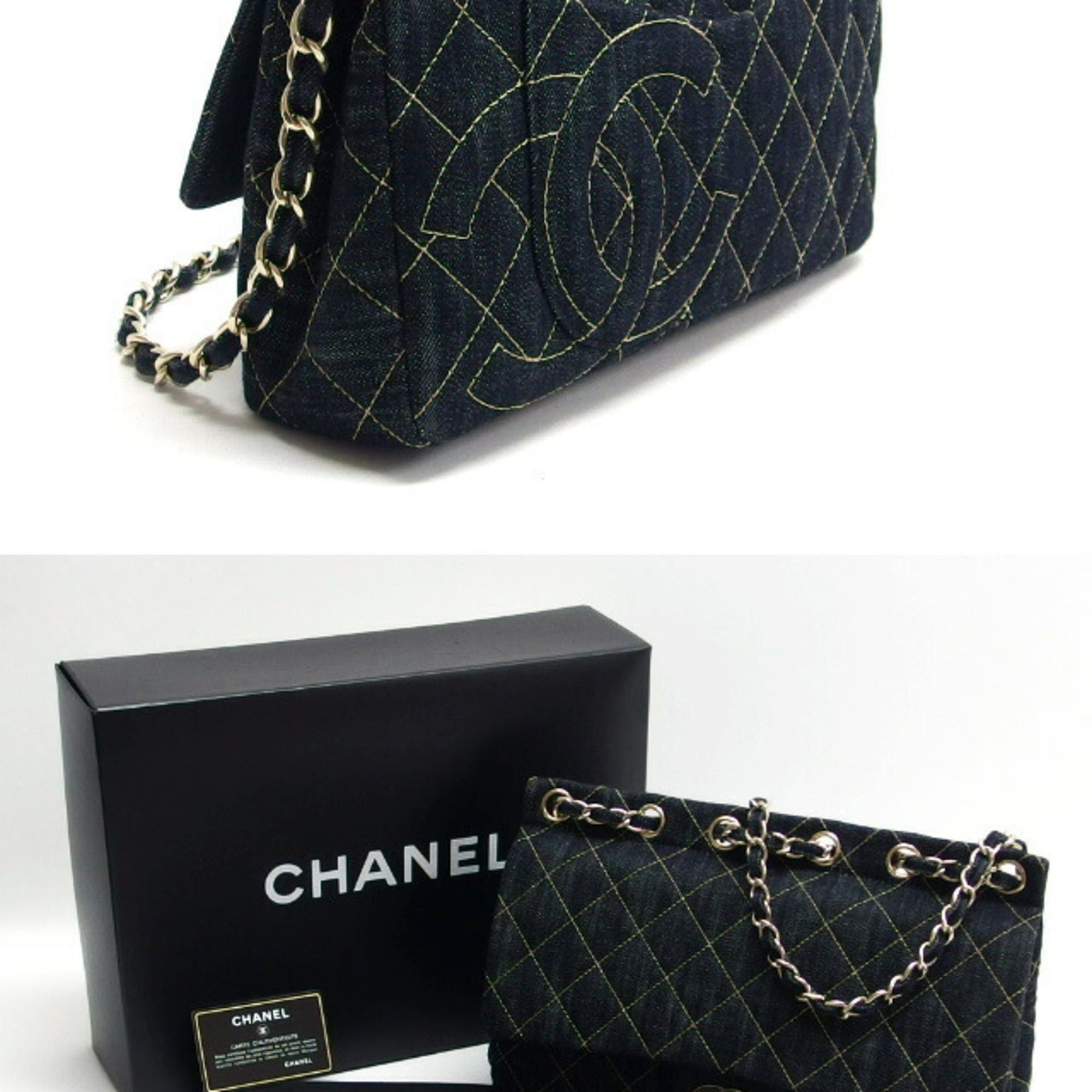 Chanel Chanel Matelasse Sparkling Denim Chain Shoulder Bag Indigo Unused Size ONE SIZE - 4 Thumbnail