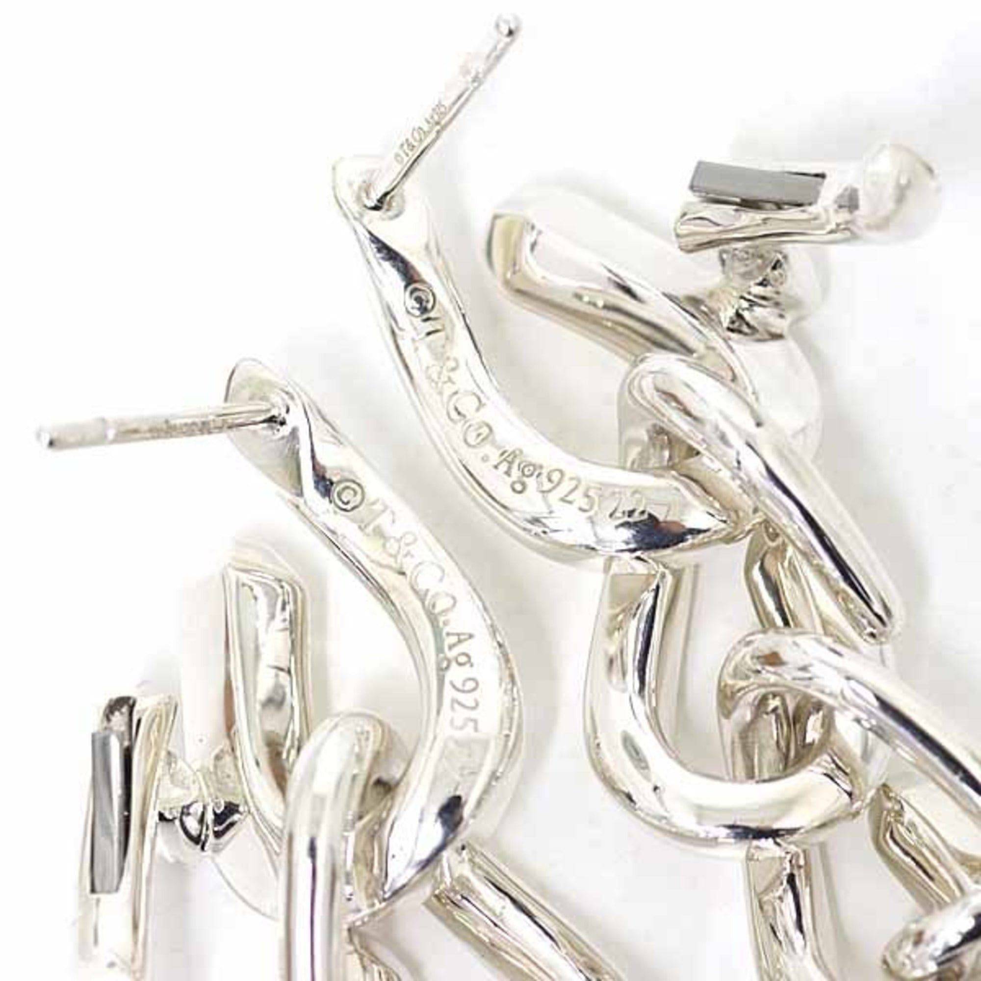 Tiffany & Co. TIFFANY & Co. Tiffany Forge Drop Link Earrings 72549899 High Polished Sterling Silver Ag925 Size ONE SIZE - 4 Thumbnail