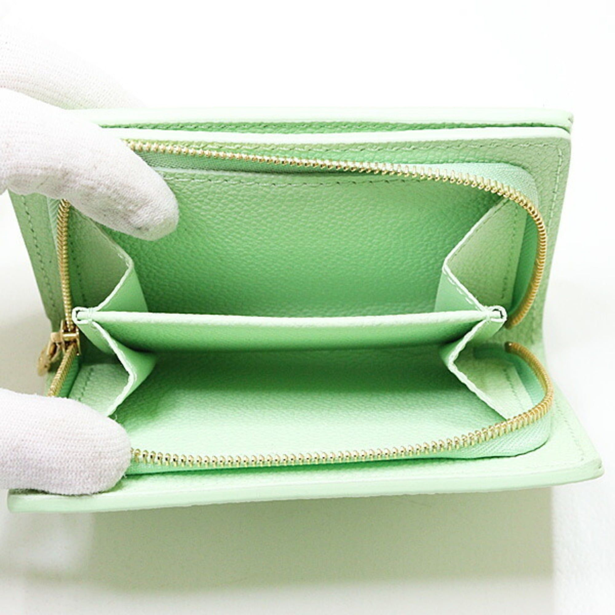 Louis Vuitton Louis Vuitton LV x TM Portefeuille Q Monogram Empreinte Leather Green Tea M13619 Unused Size ONE SIZE - 5 Thumbnail