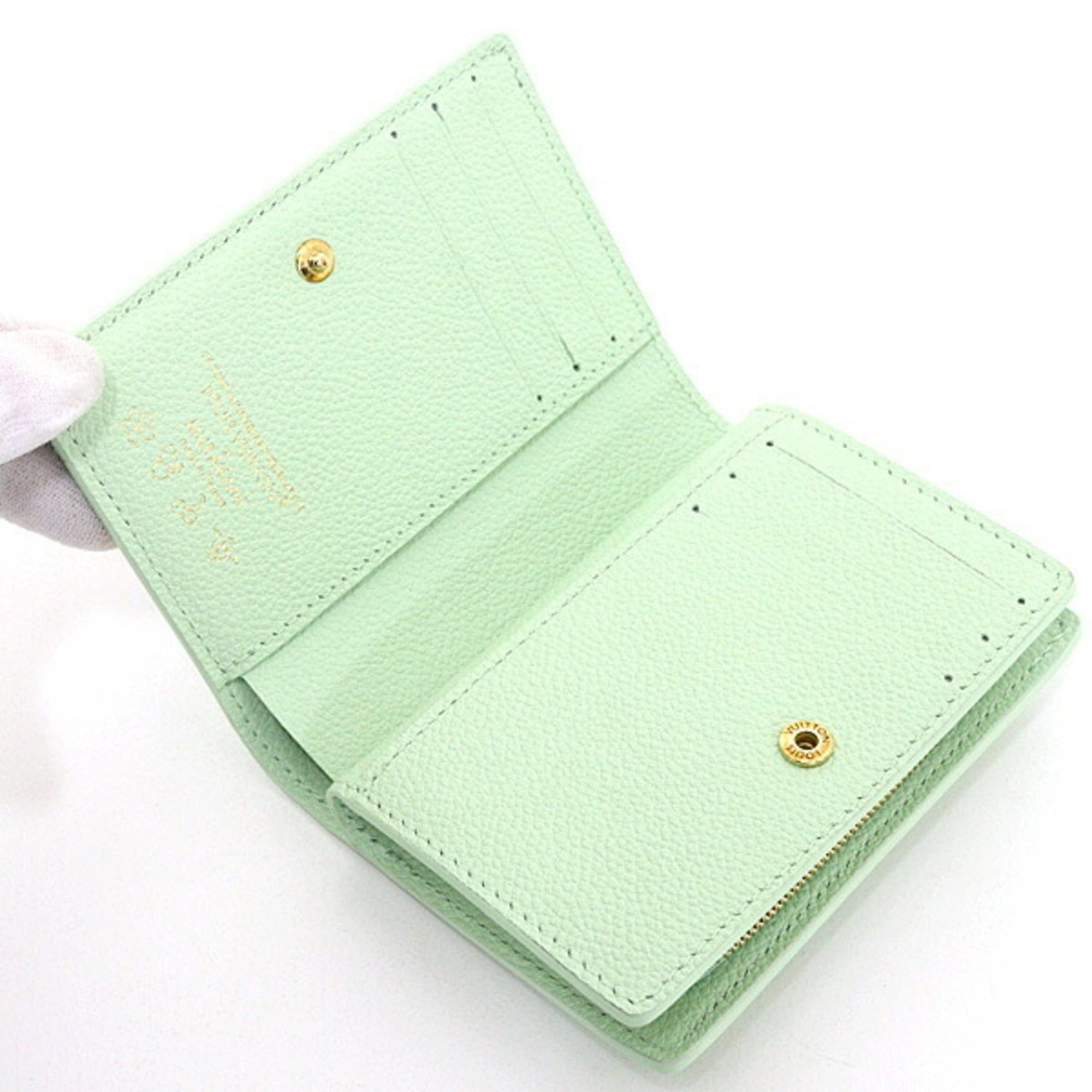 Louis Vuitton Louis Vuitton LV x TM Portefeuille Q Monogram Empreinte Leather Green Tea M13619 Unused Size ONE SIZE - 3 Thumbnail