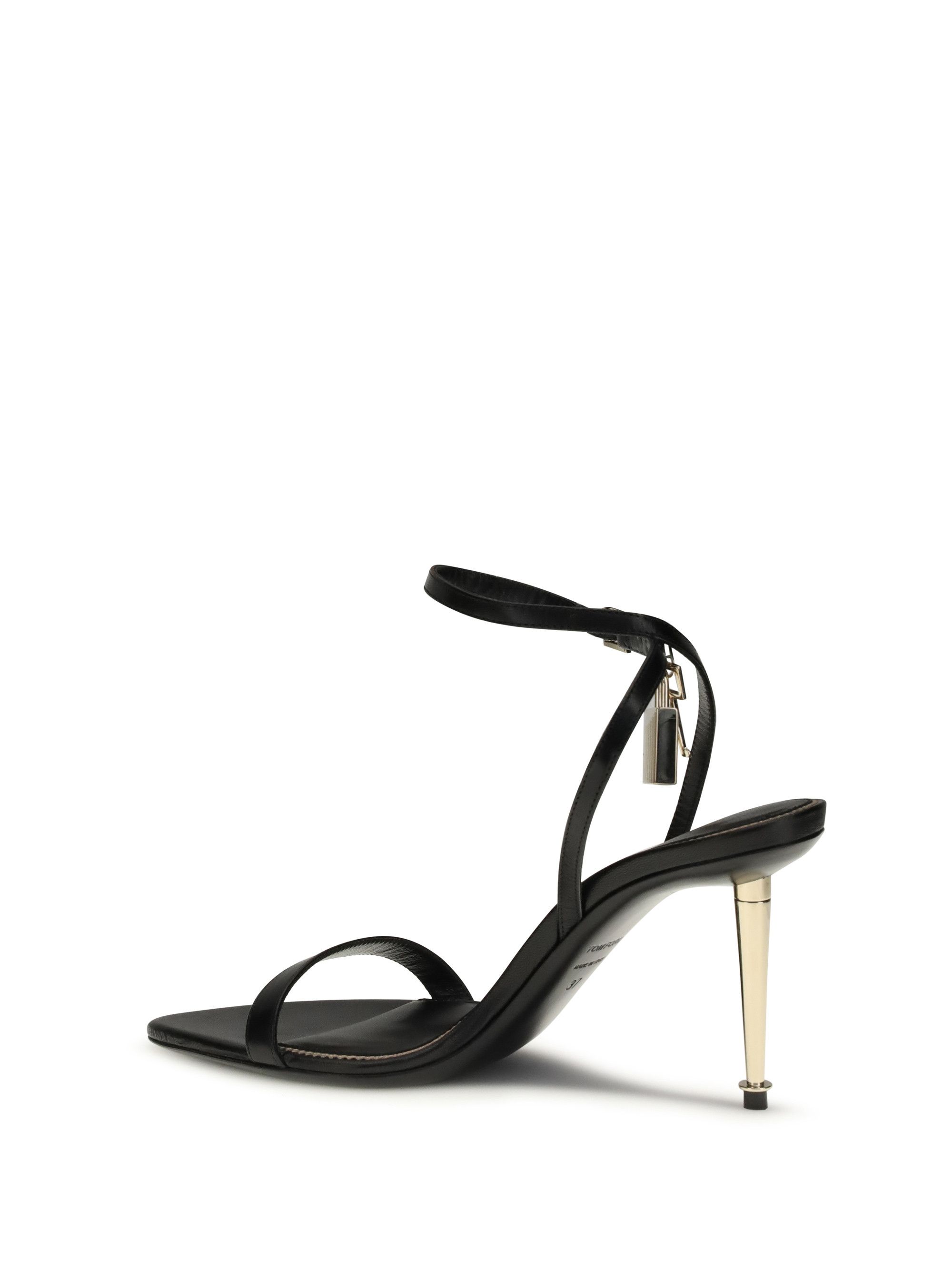 Tom Ford Shiny leather padlock pointy naked Sandal Size US 7.5 / IT 37.5 - 3 Thumbnail