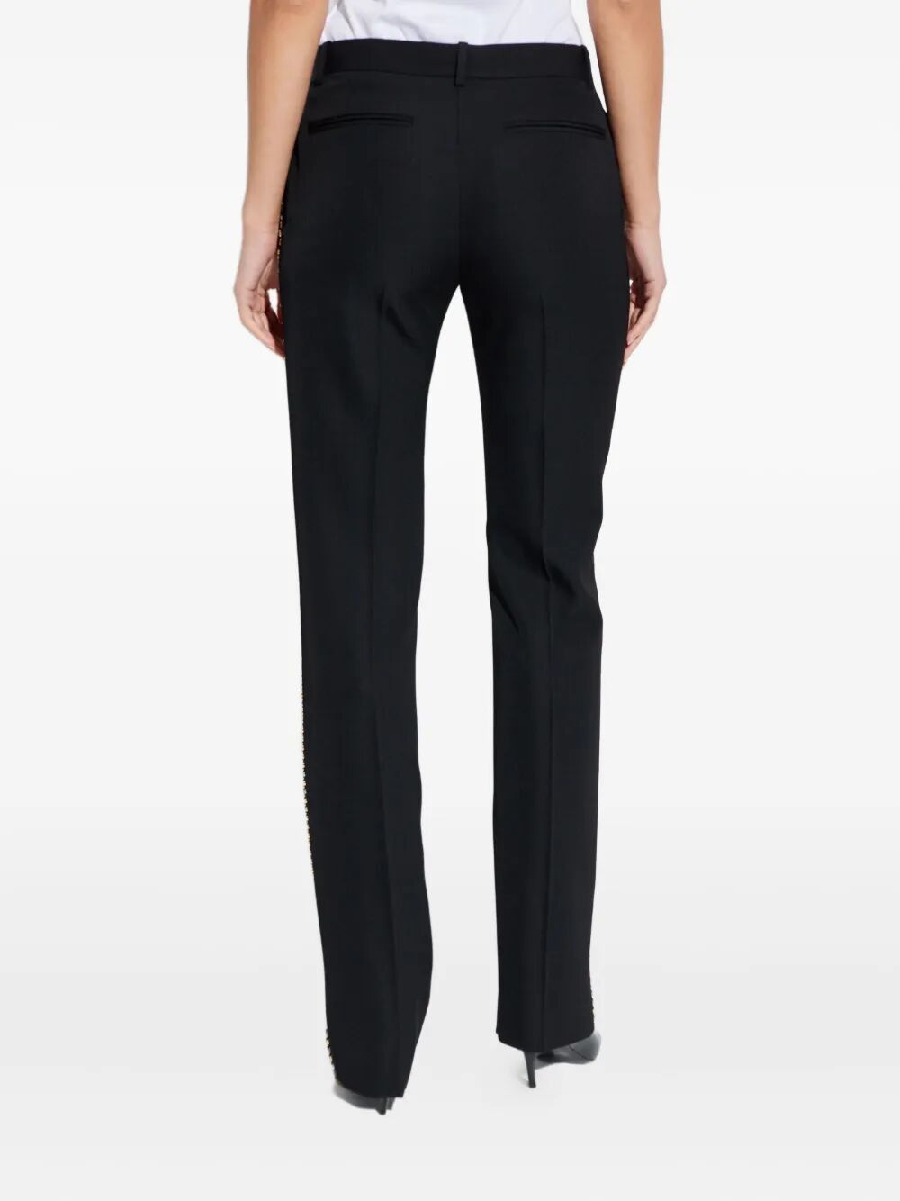 Versace EVENING PANT RESPONSIBLE WOOL GRAIN DI POUDRE SOFTER HAND Size 28" / US 6 / IT 42 - 4 Thumbnail