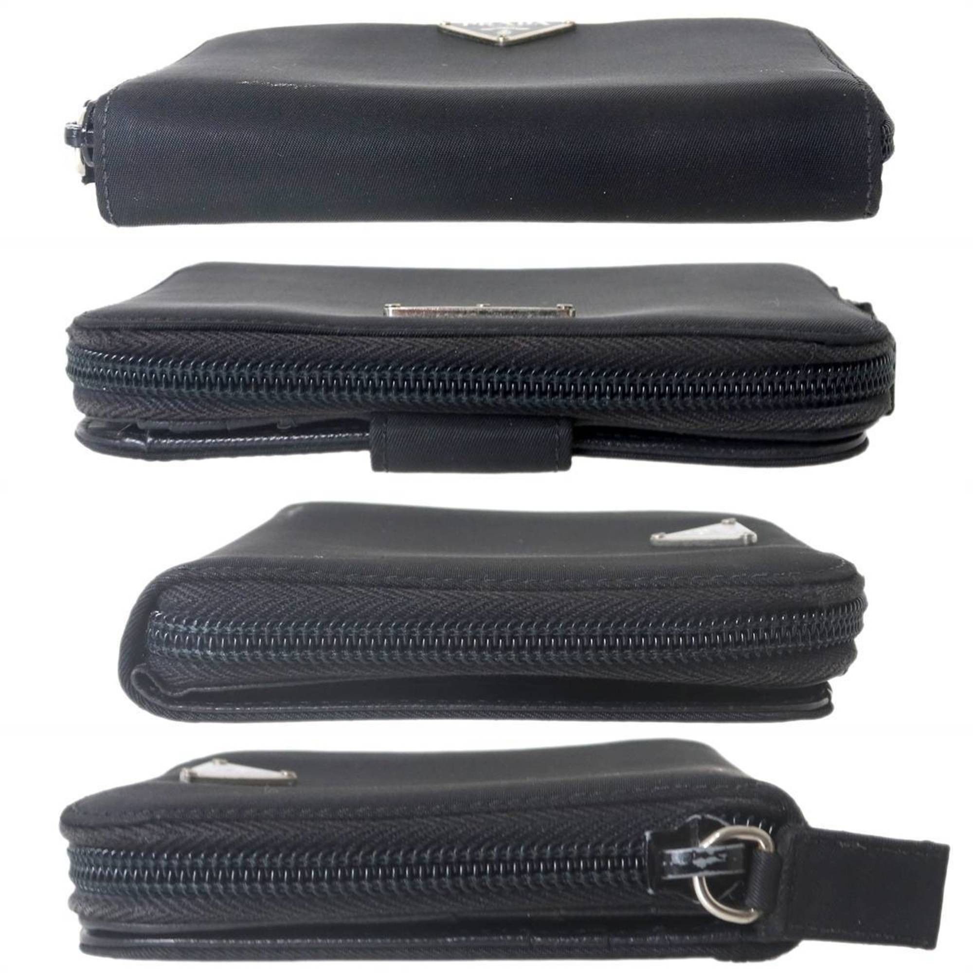 Prada Prada nylon zip compact wallet in black Size ONE SIZE - 4 Thumbnail