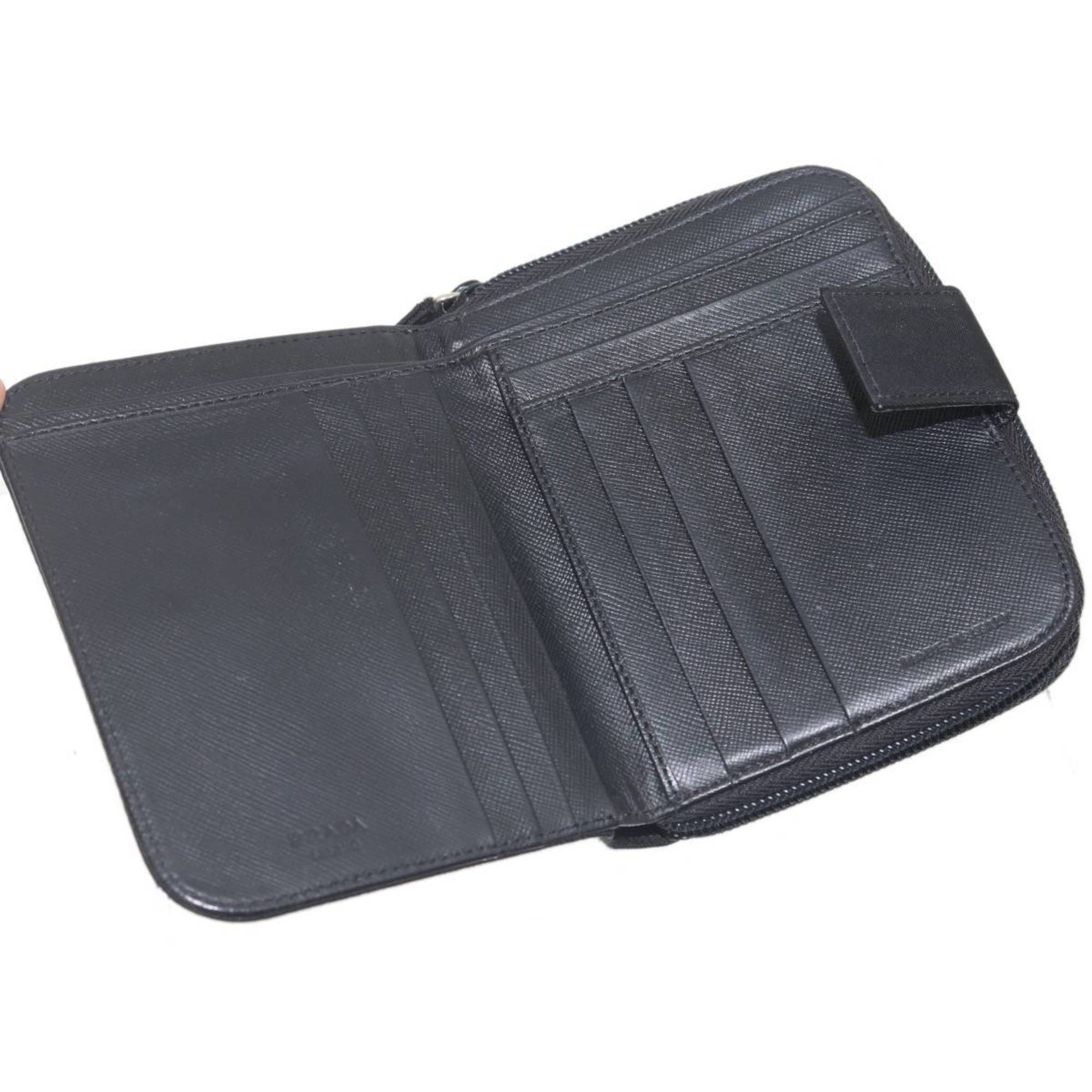Prada Prada nylon zip compact wallet in black Size ONE SIZE - 6 Thumbnail