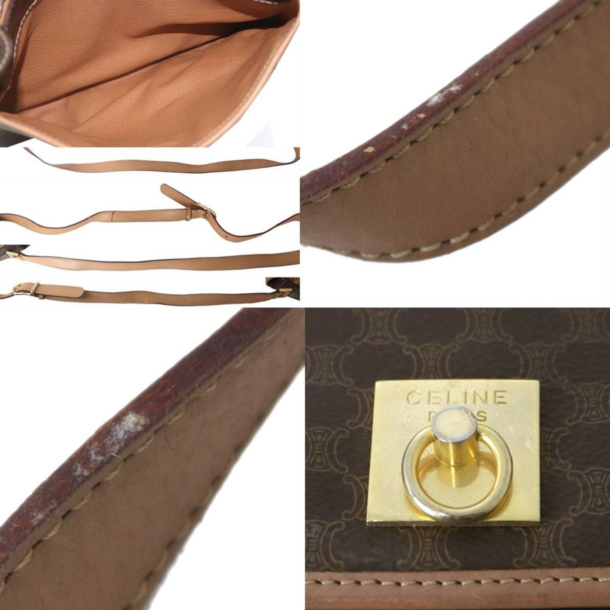 Celine Celine Shoulder Bag Macadam Brown M14 PVC and Leather Size ONE SIZE - 7 Thumbnail