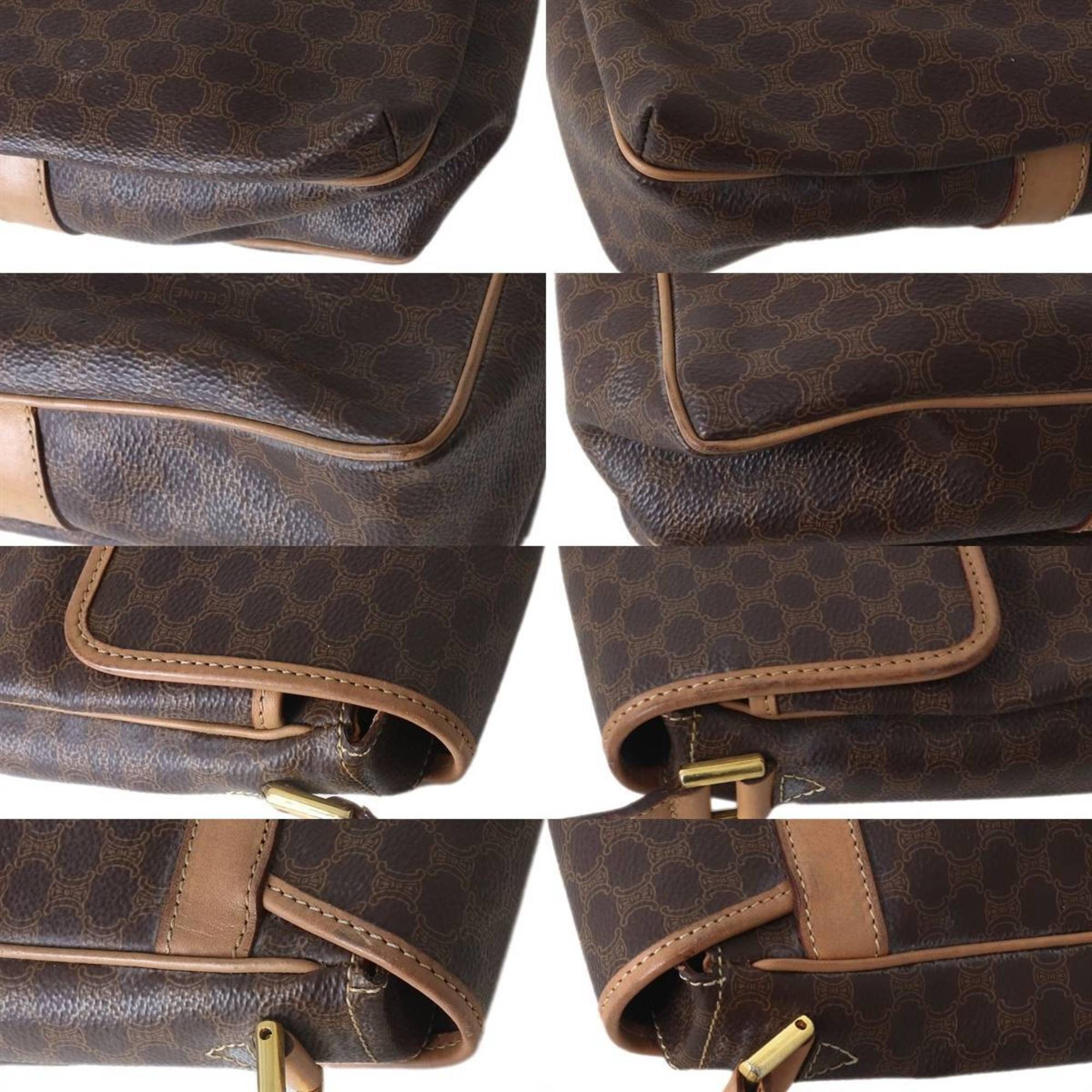 Celine Celine Shoulder Bag Macadam Brown M14 PVC and Leather Size ONE SIZE - 6 Thumbnail
