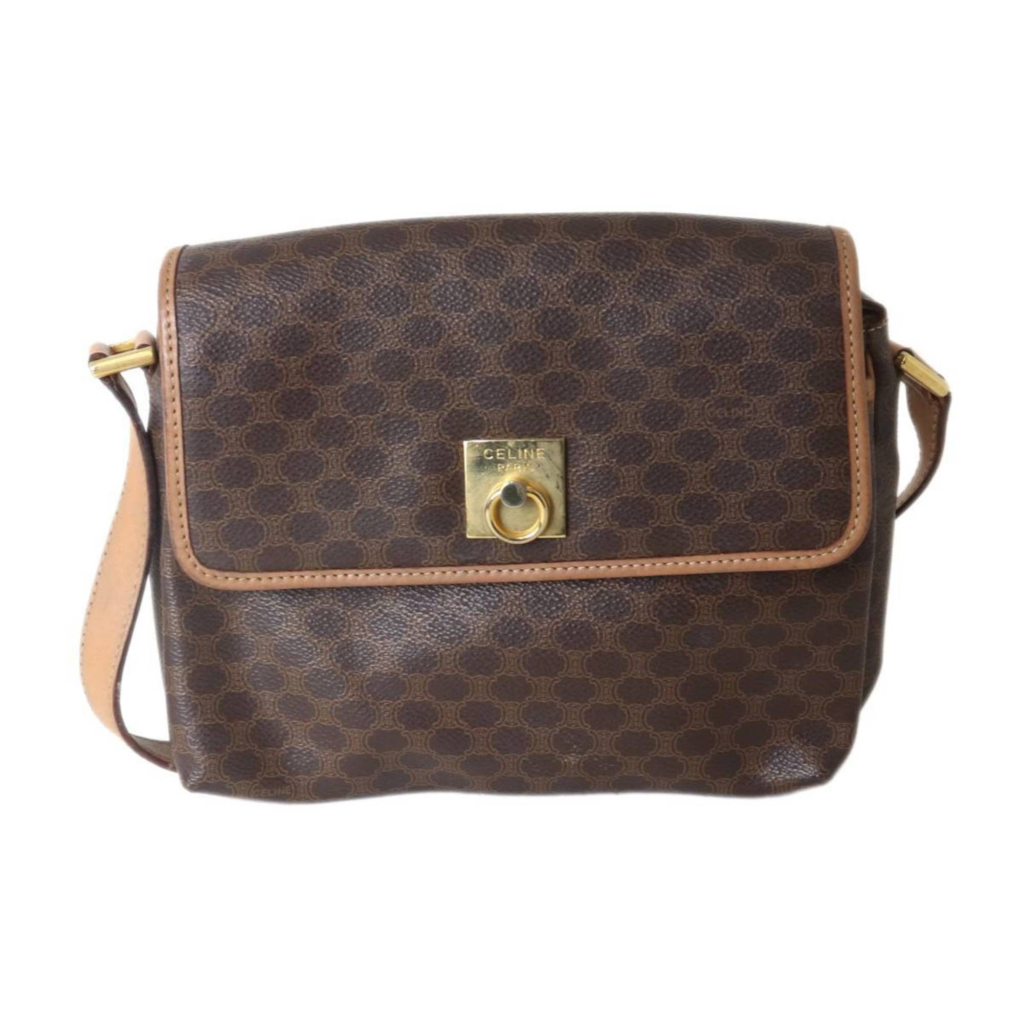 Celine Celine Shoulder Bag Macadam Brown M14 PVC and Leather Size ONE SIZE - 2 Thumbnail