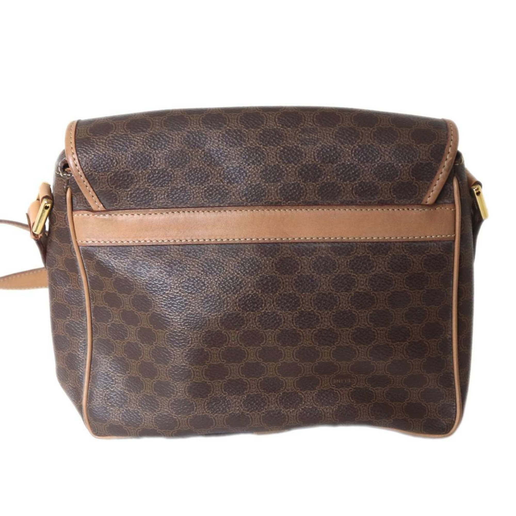 Celine Celine Shoulder Bag Macadam Brown M14 PVC and Leather Size ONE SIZE - 3 Thumbnail