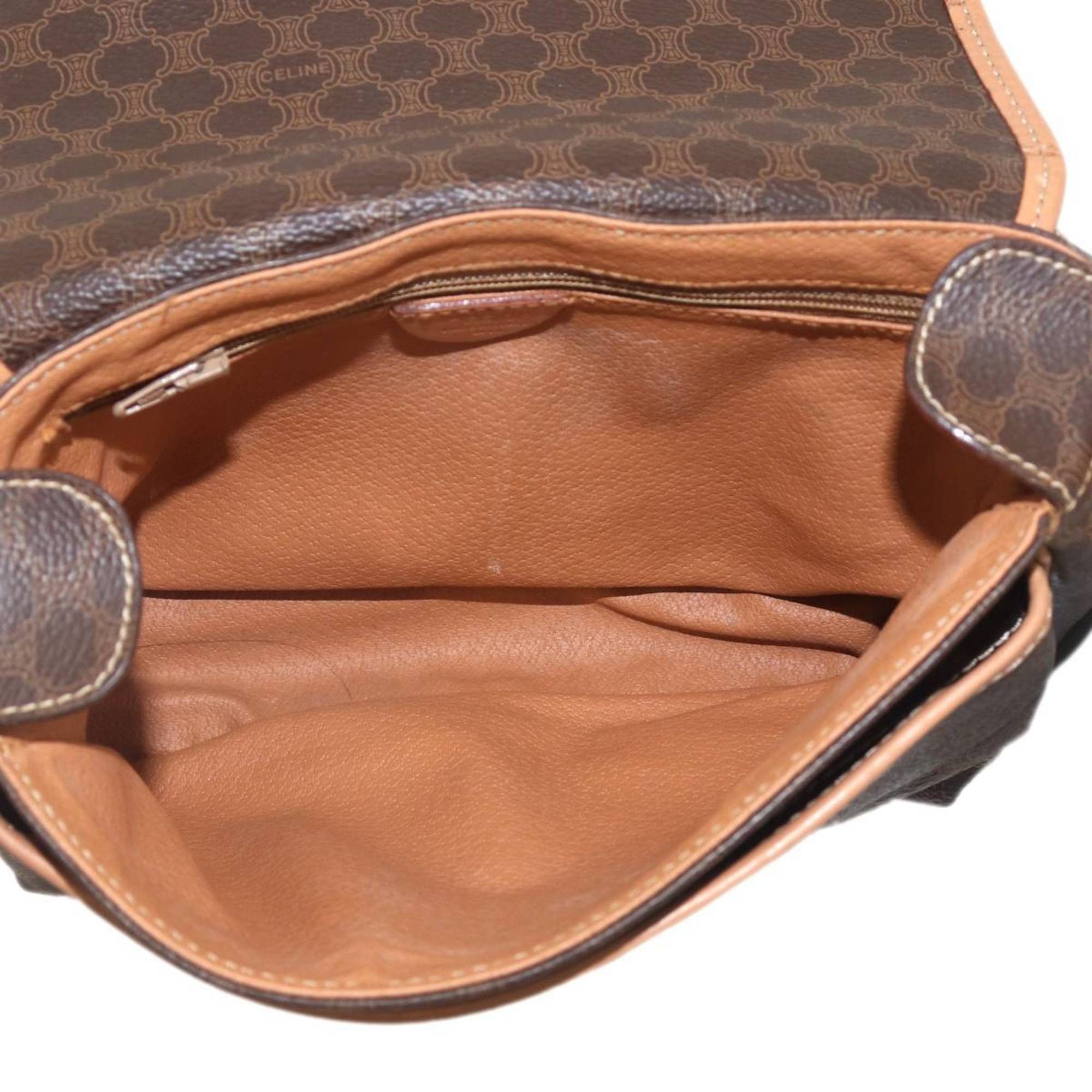 Celine Celine Shoulder Bag Macadam Brown M14 PVC and Leather Size ONE SIZE - 8 Thumbnail