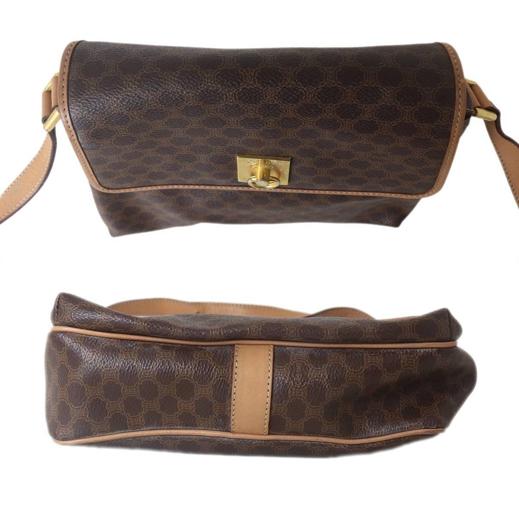 Celine Celine Shoulder Bag Macadam Brown M14 PVC and Leather Size ONE SIZE - 5 Thumbnail