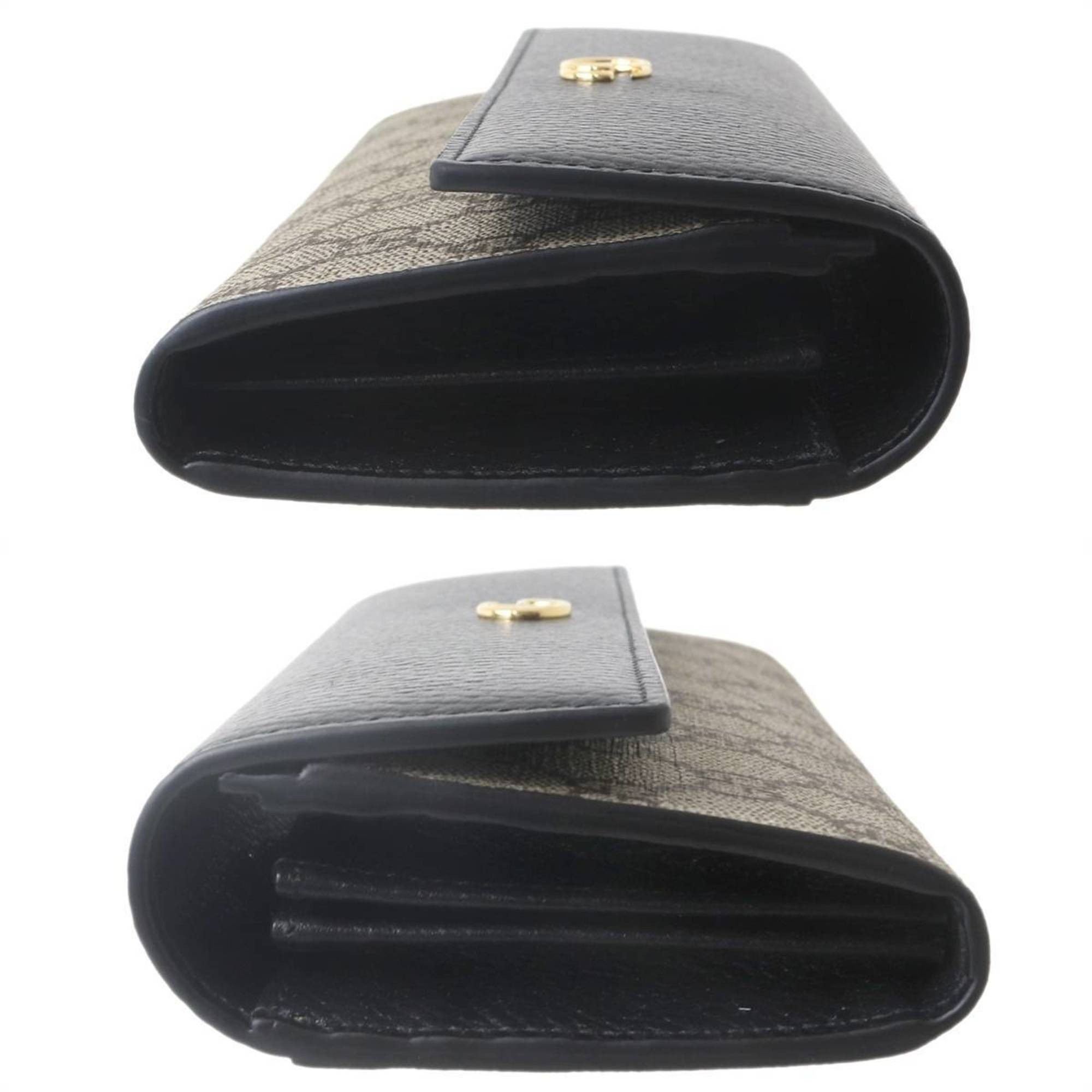 Other GUCCI GG Supreme Continental Wallet Marmont Black/Beige 456116 PVC Leather Size ONE SIZE - 5 Thumbnail