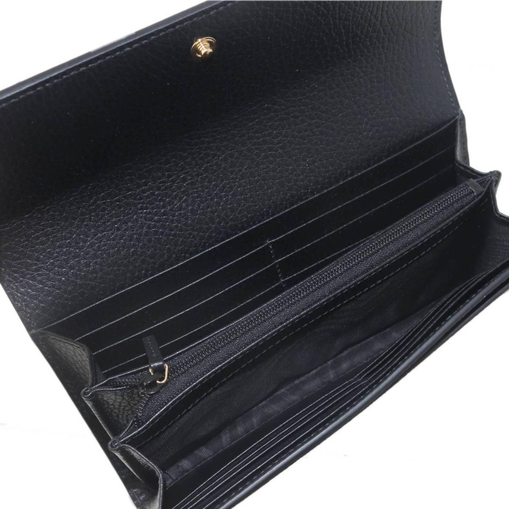 Other GUCCI GG Supreme Continental Wallet Marmont Black/Beige 456116 PVC Leather Size ONE SIZE - 8 Thumbnail