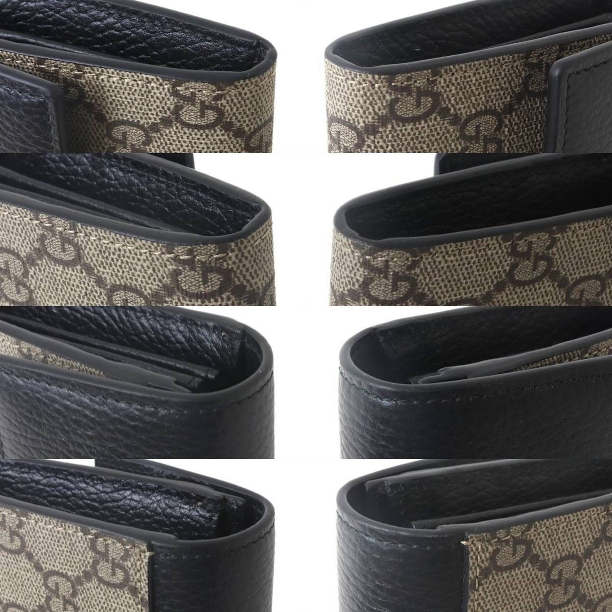 Other GUCCI GG Supreme Continental Wallet Marmont Black/Beige 456116 PVC Leather Size ONE SIZE - 6 Thumbnail