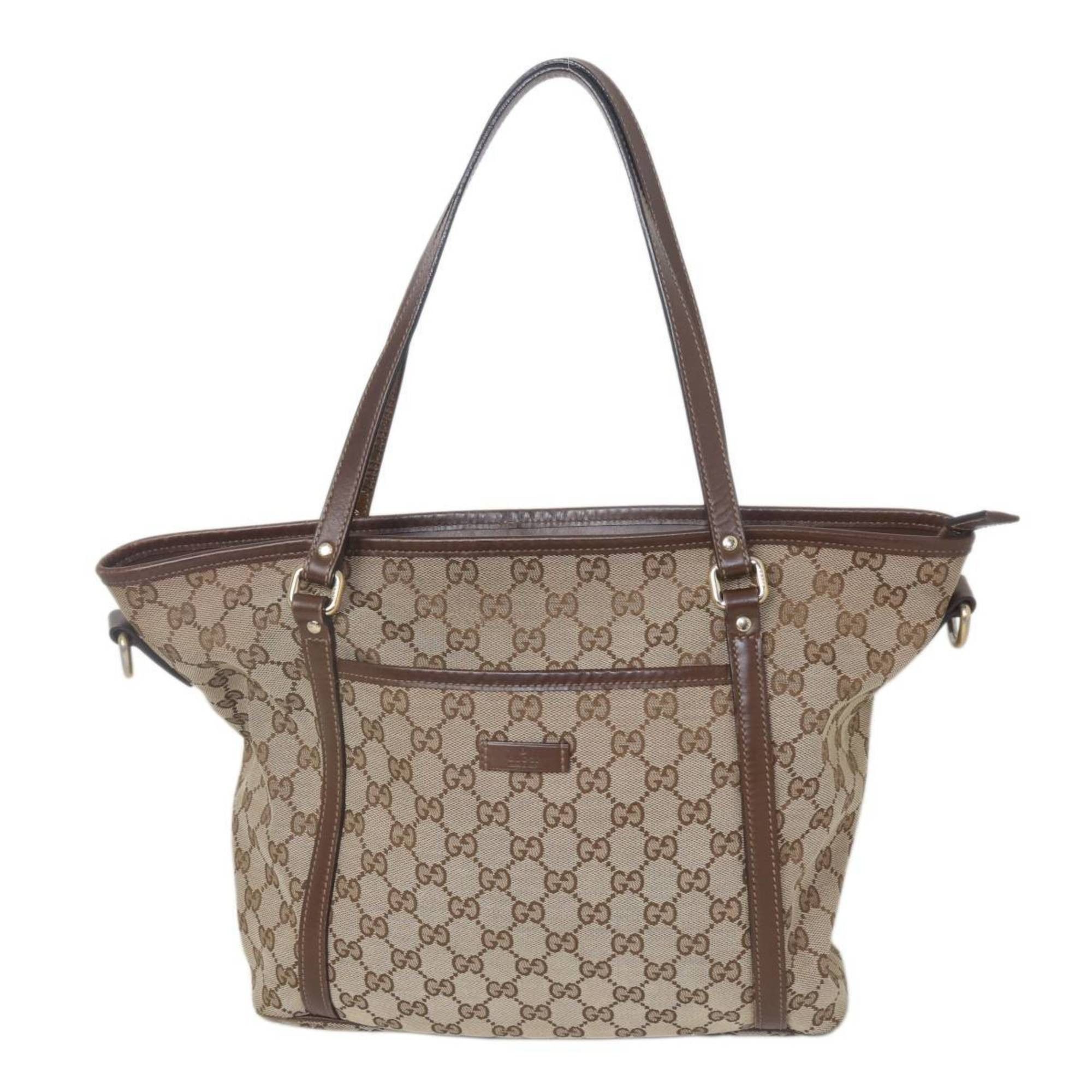 Gucci GUCCI GG Beige Tote Bag 388929 52540 Jacquard and Leather Size ONE SIZE - 2 Thumbnail
