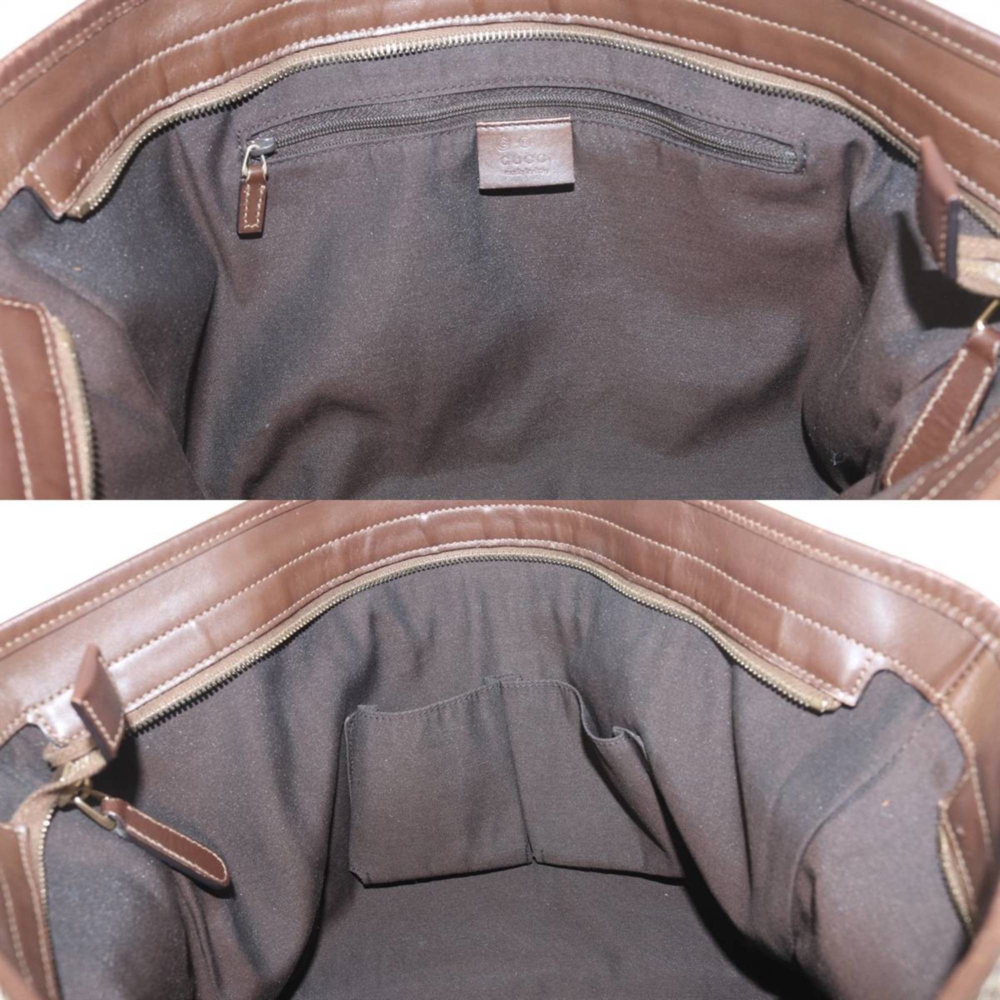 Gucci GUCCI GG Beige Tote Bag 388929 52540 Jacquard and Leather Size ONE SIZE - 9 Thumbnail