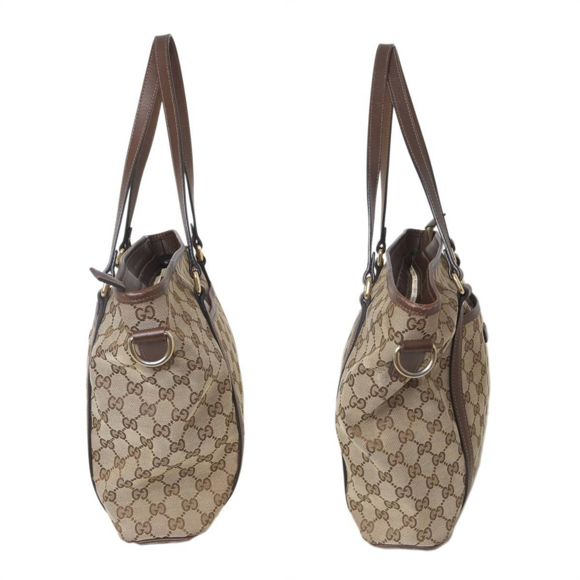 Gucci GUCCI GG Beige Tote Bag 388929 52540 Jacquard and Leather Size ONE SIZE - 4 Thumbnail