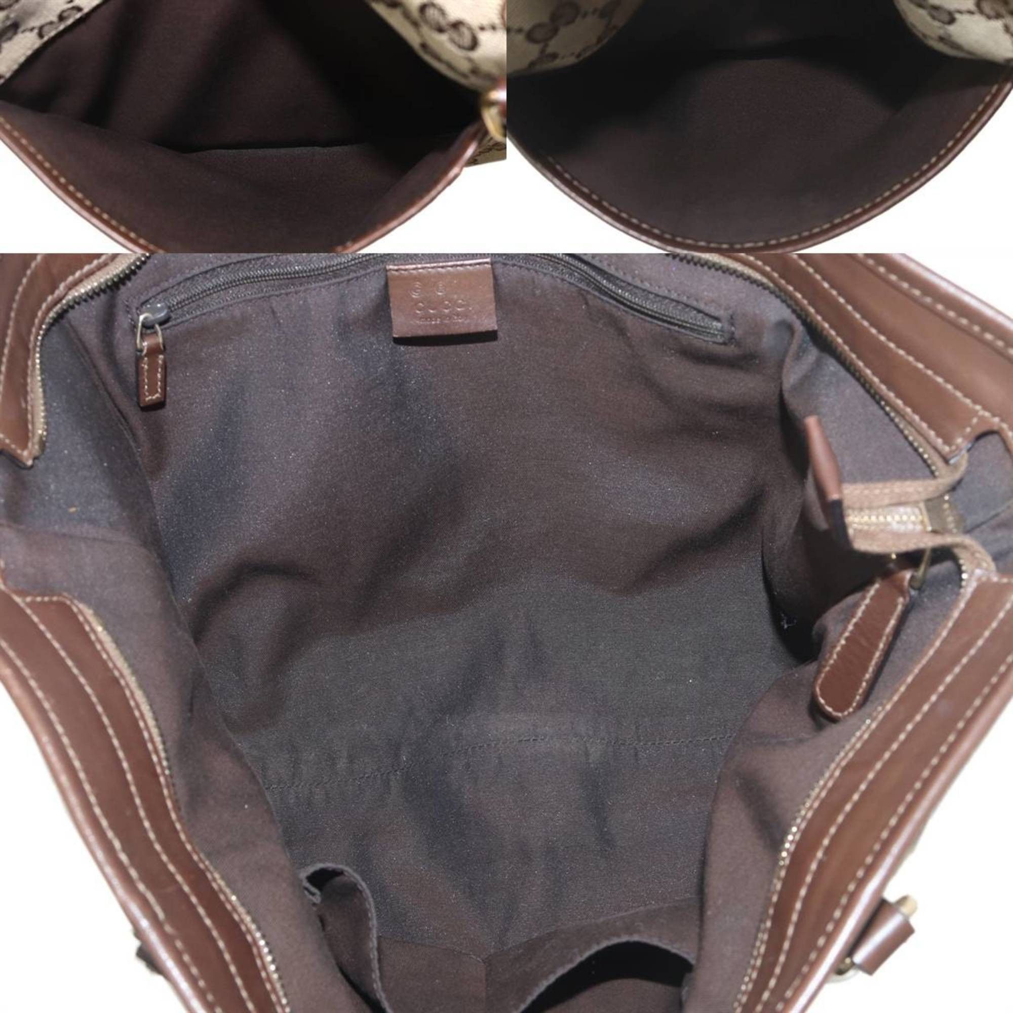 Gucci GUCCI GG Beige Tote Bag 388929 52540 Jacquard and Leather Size ONE SIZE - 8 Thumbnail
