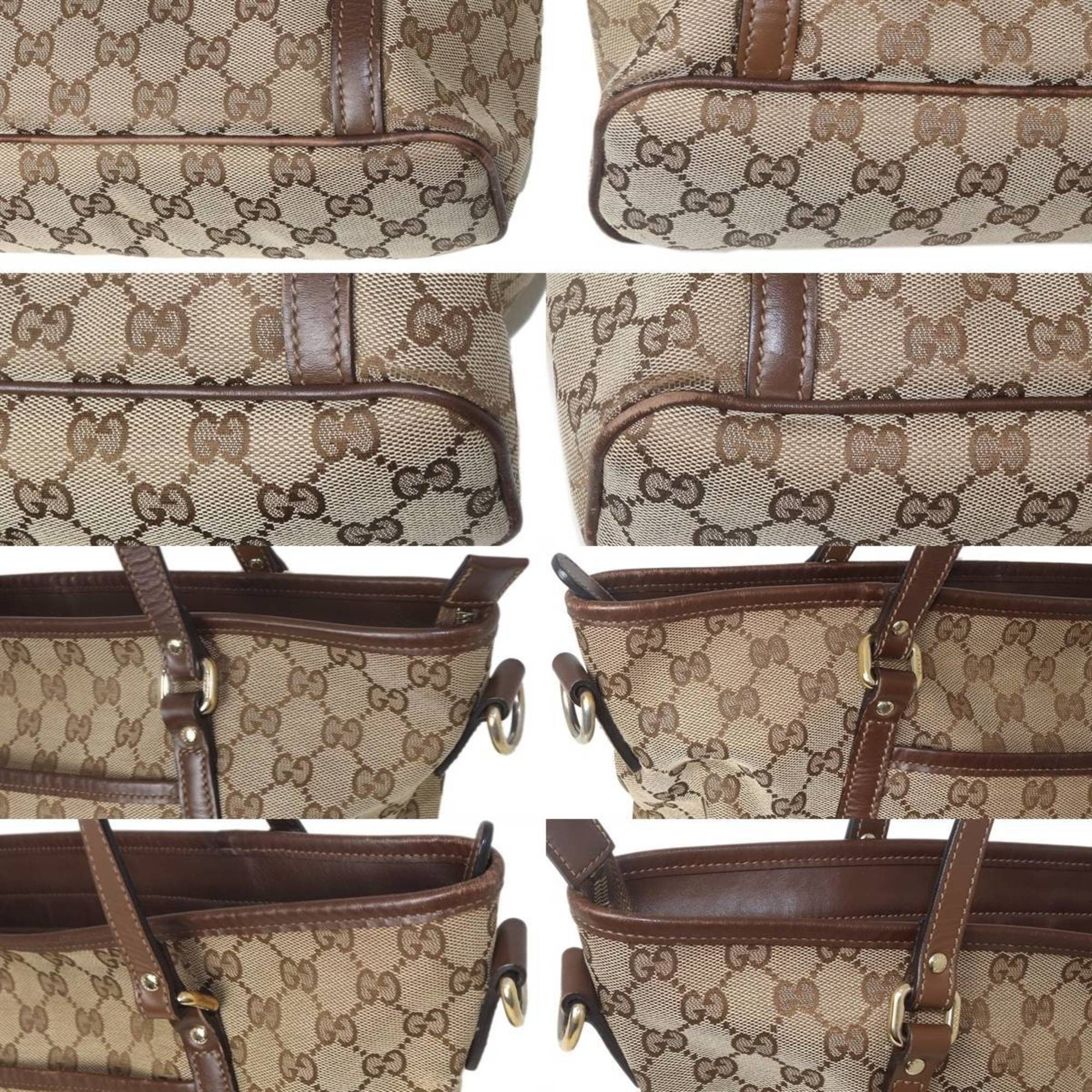 Gucci GUCCI GG Beige Tote Bag 388929 52540 Jacquard and Leather Size ONE SIZE - 6 Thumbnail