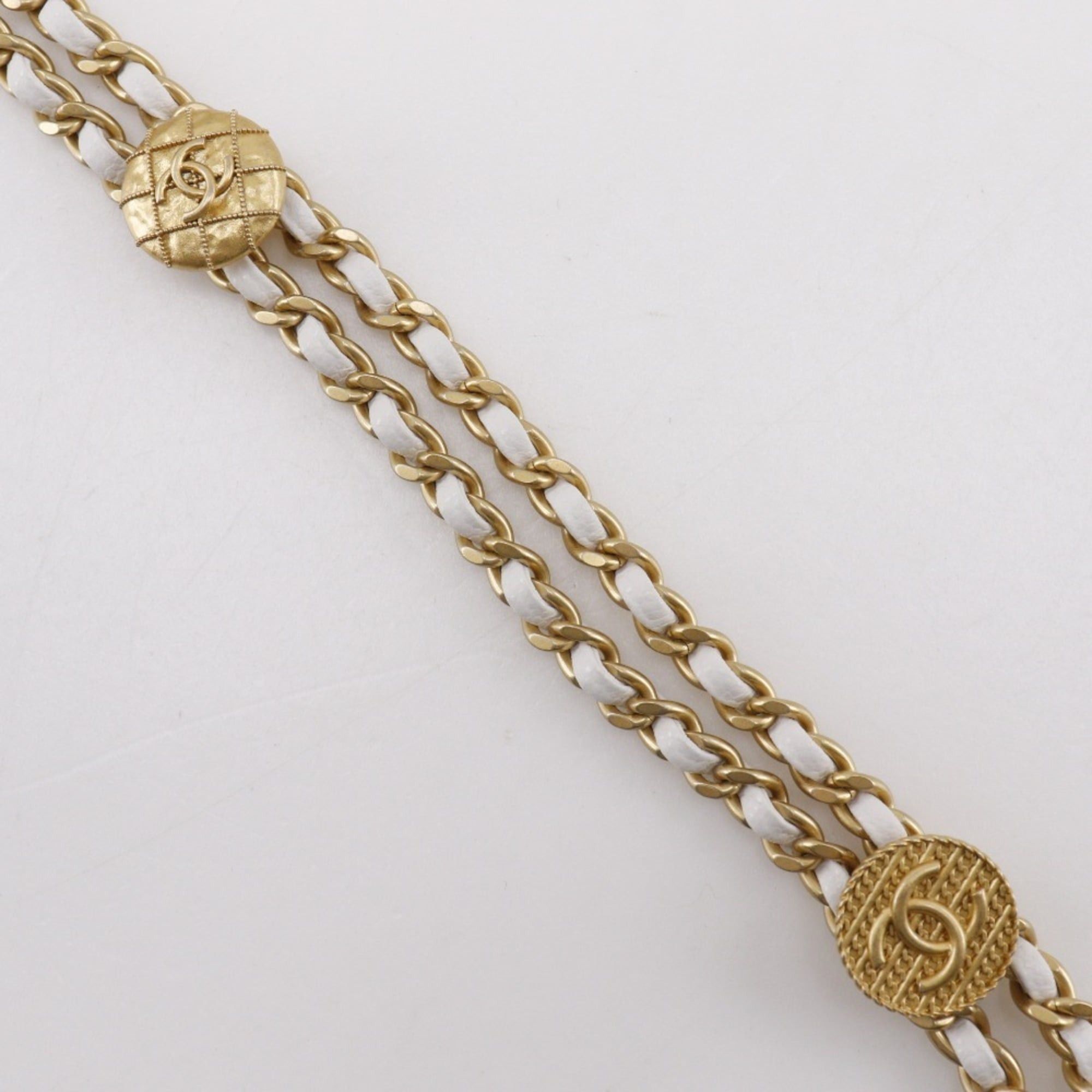 Chanel CHANEL Matelasse Flap Shoulder Bag Chain A35200 Caviar Skin Made in Italy White/Gold Hardware Crossbody Turn Lock Women's Size ONE SIZE - 9 Thumbnail
