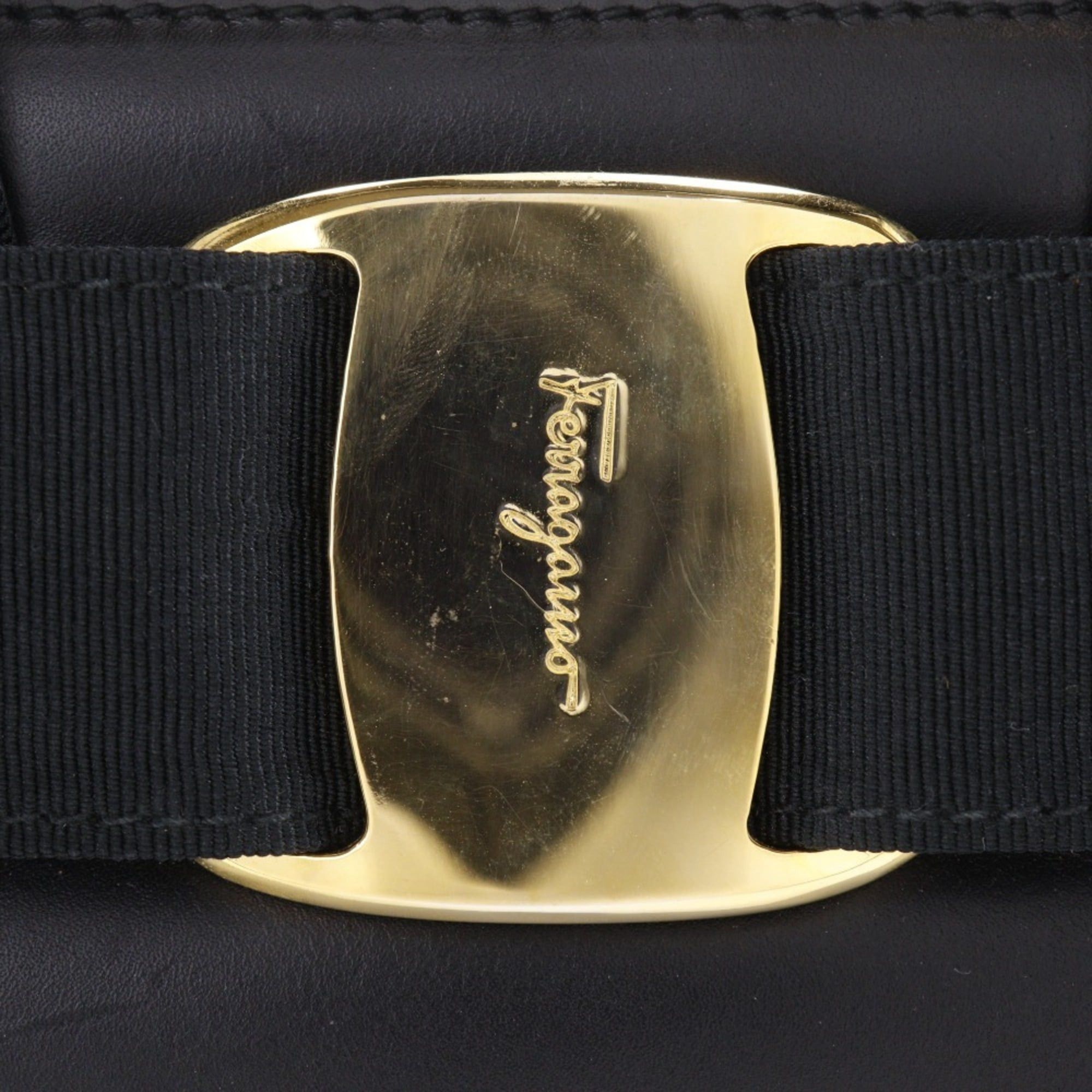 Salvatore Ferragamo Salvatore Ferragamo Vara Ribbon Handbag 2-way shoulder bag Leather Made in Italy Black Crossbody Magnetic Type Women's Size ONE SIZE - 13 Thumbnail
