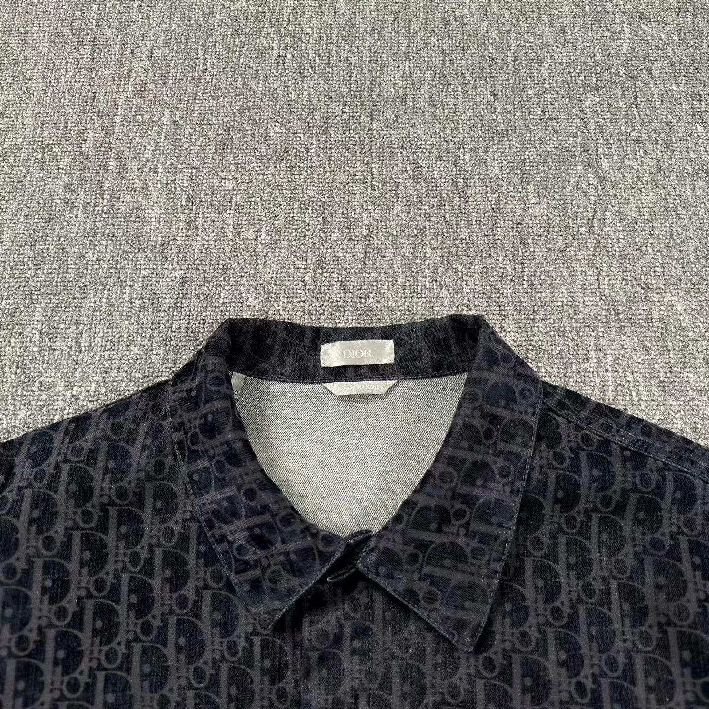 Dior Dior Navy Blue Flocked All-over Print Shirt Jacket Size US M / EU 48-50 / 2 - 3 Thumbnail