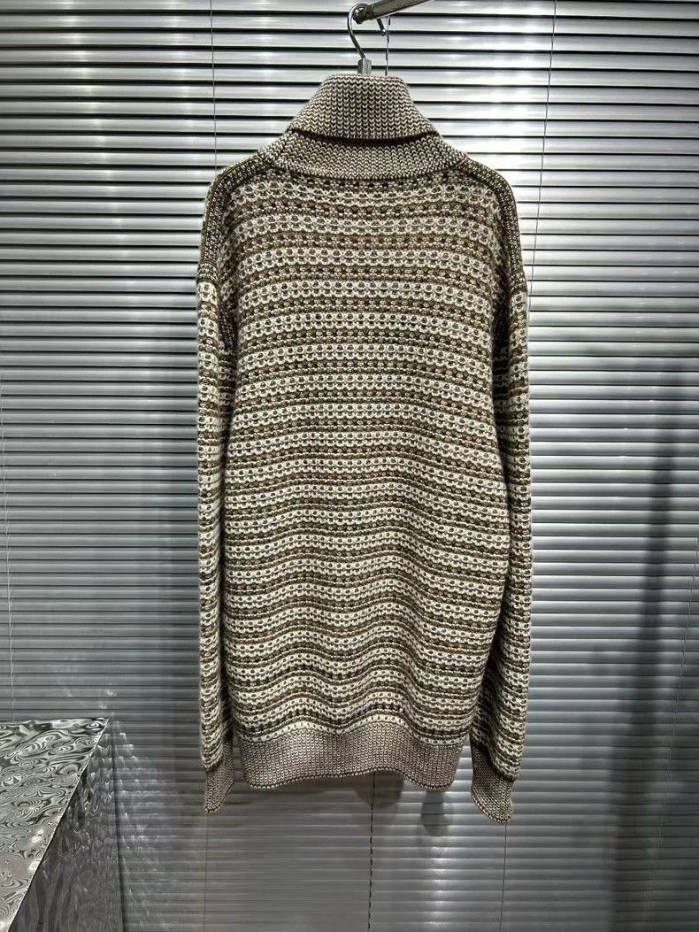 Loro Piana Loro Piana Brown Stripe Cashmere Sweater Size US XXL / EU 58 / 5 - 2 Thumbnail