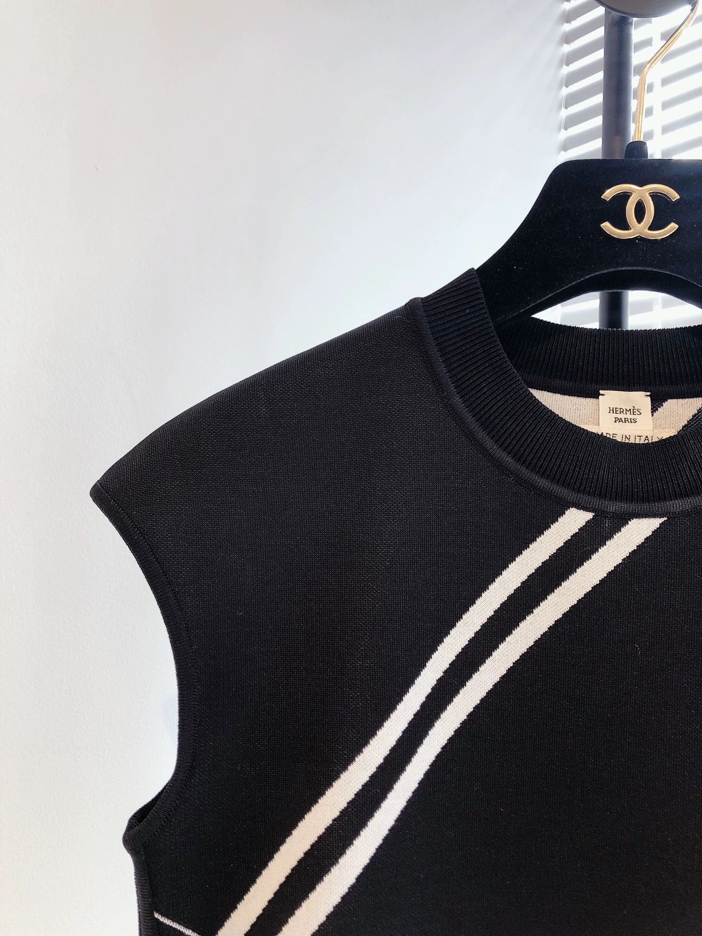 Hermes Hermes Black Grey White Knit Dress Size US XS / EU 42 / 0 - 3 Thumbnail