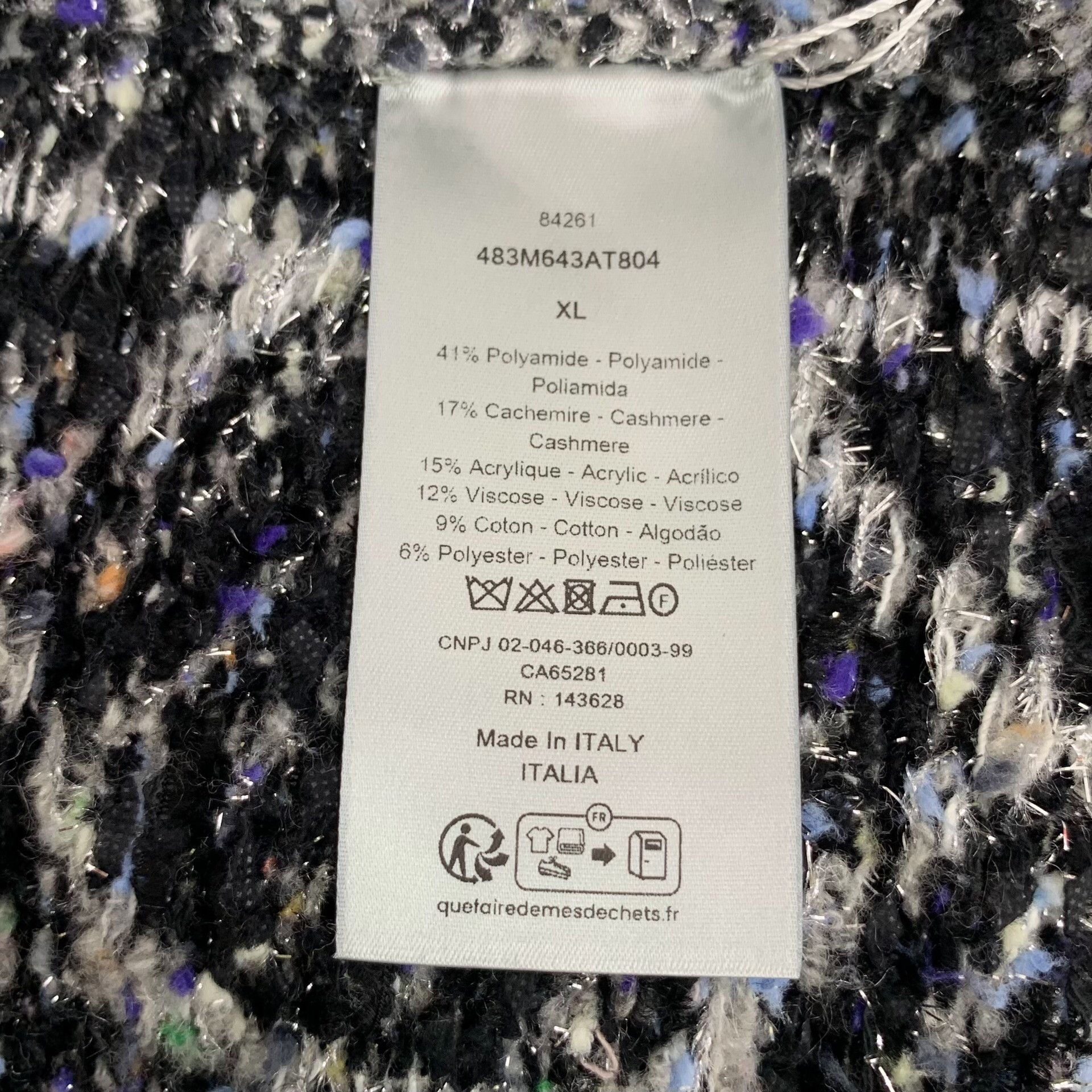 Dior gray silver patterned long sleeve knit sweater Size US XL / EU 56 / 4 - 6 Thumbnail