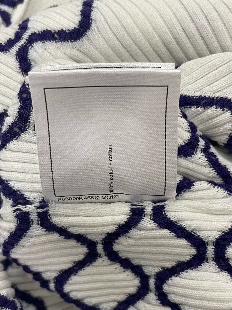 Chanel Chanel Blue White Plaid Collar Knit T-shirt Size US M / EU 48-50 / 2 - 7 Thumbnail